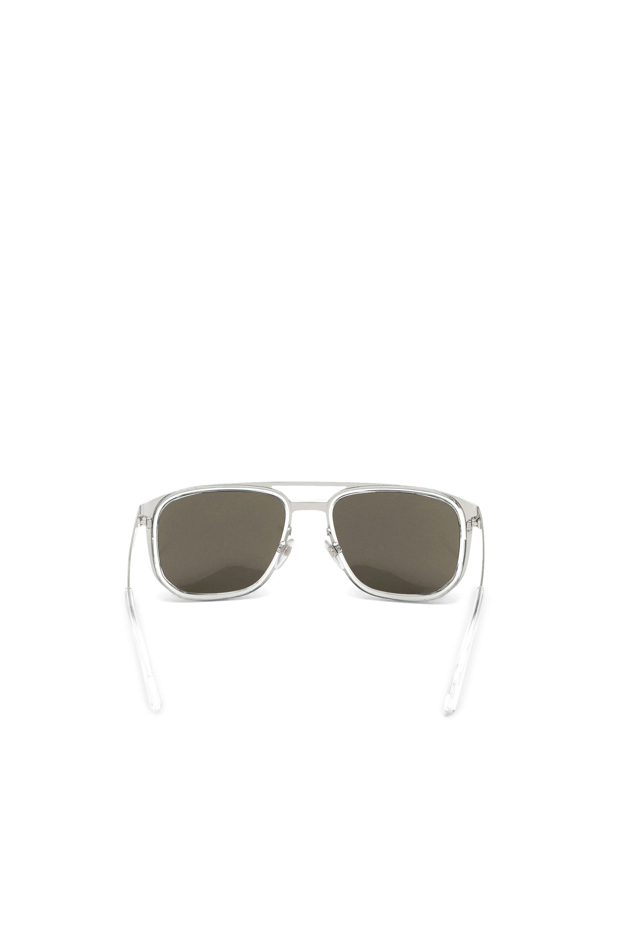 Diesel - DL0294, Male's Navigator sunglasses in metal and acetate in White/Black - 3