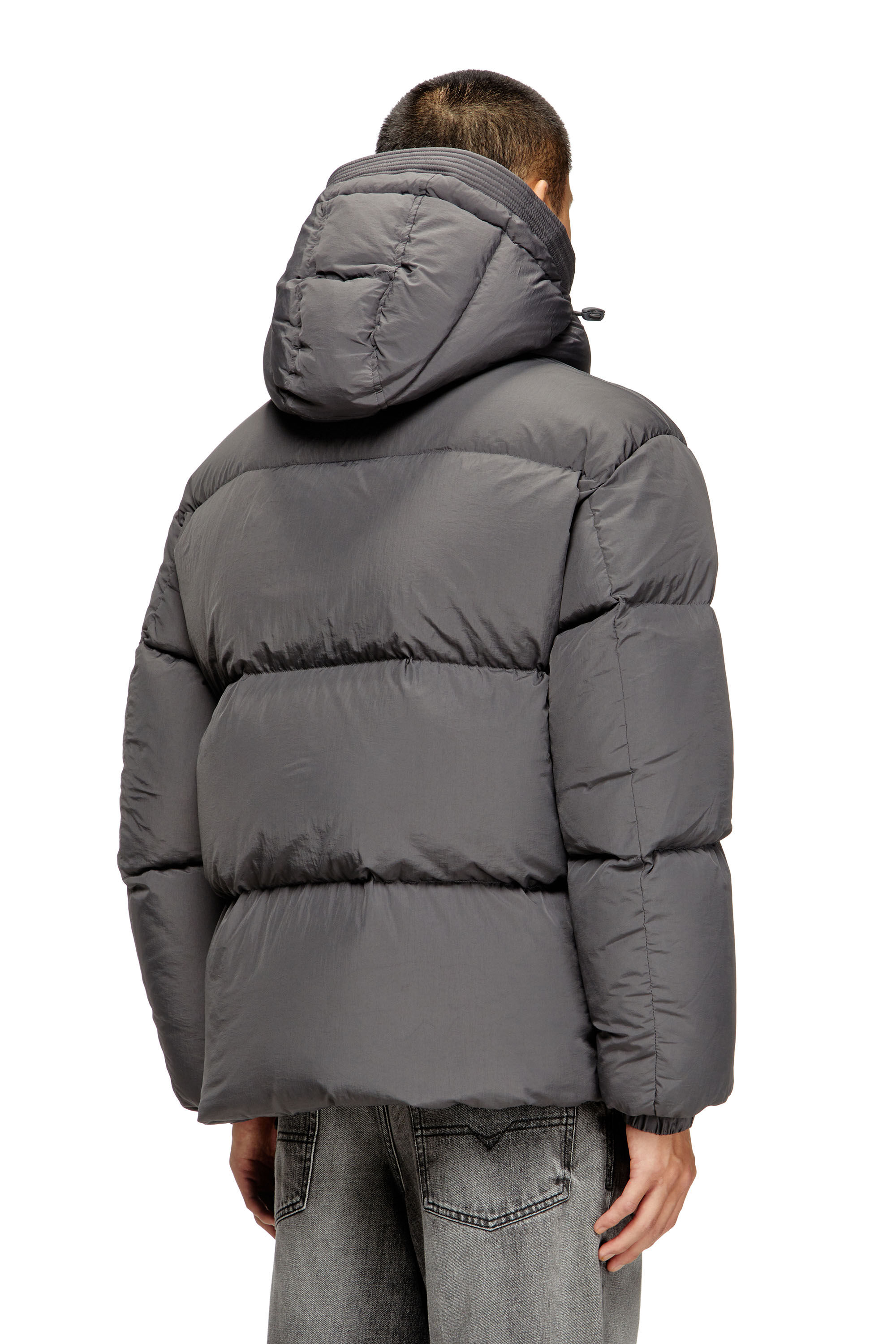 Diesel - W-ROLFYS, Male's Down jacket in recycled nylon taslan in Grey - 5
