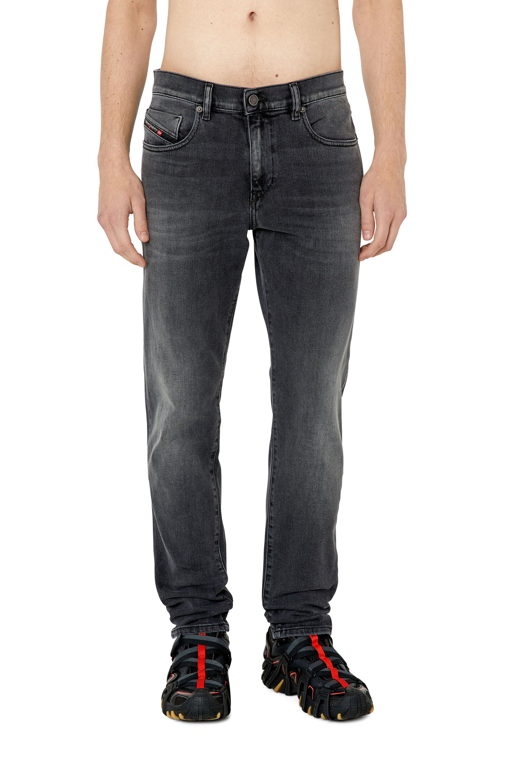 Diesel - Slim Jeans 2019 D-Strukt 09E94, Male's Slim Jeans - 2019 D-Strukt in Black/Dark Grey - 3