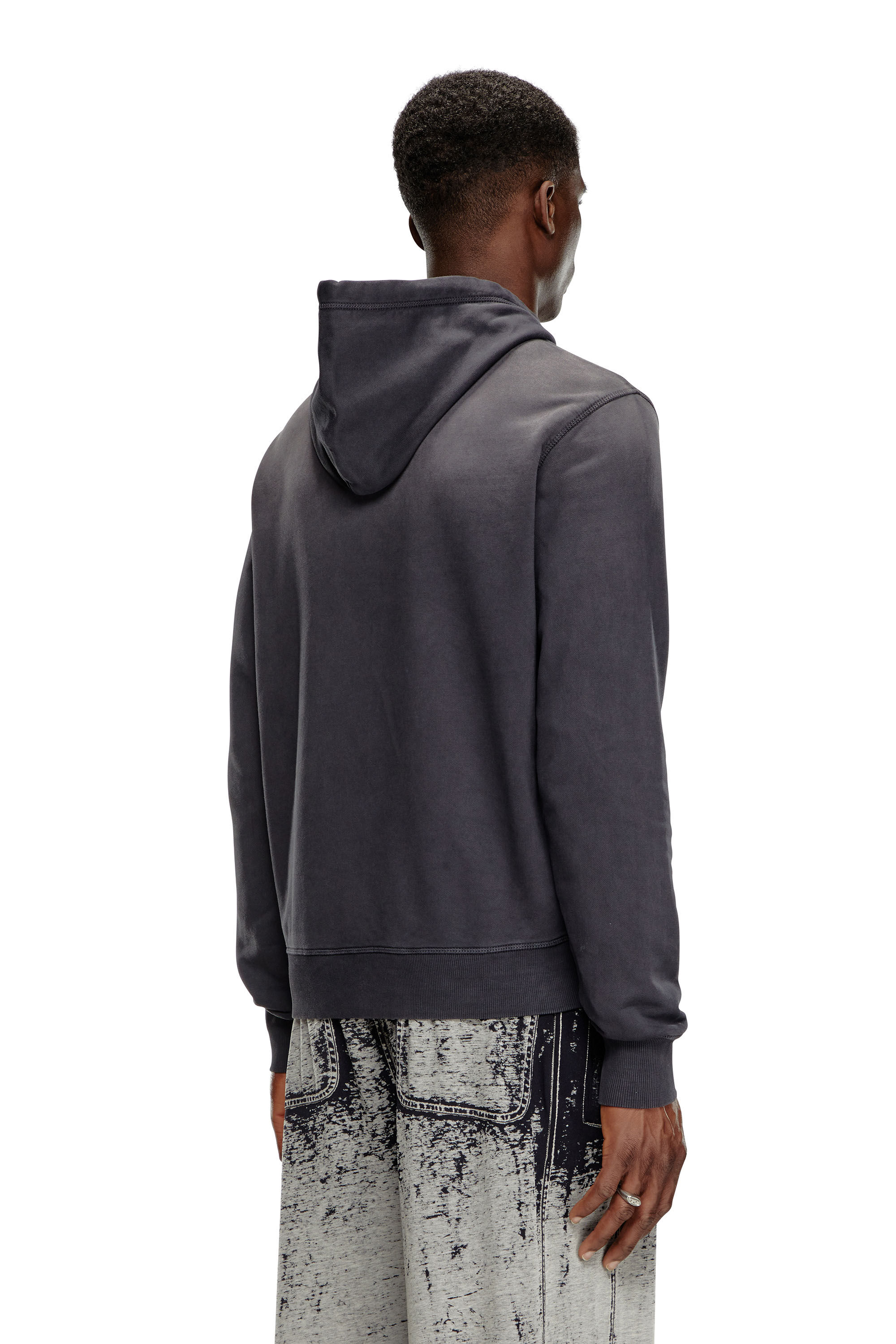 Diesel - S-GINN-HOOD-K44, Male's Faded hoodie with Denim Division logo in Black - 4