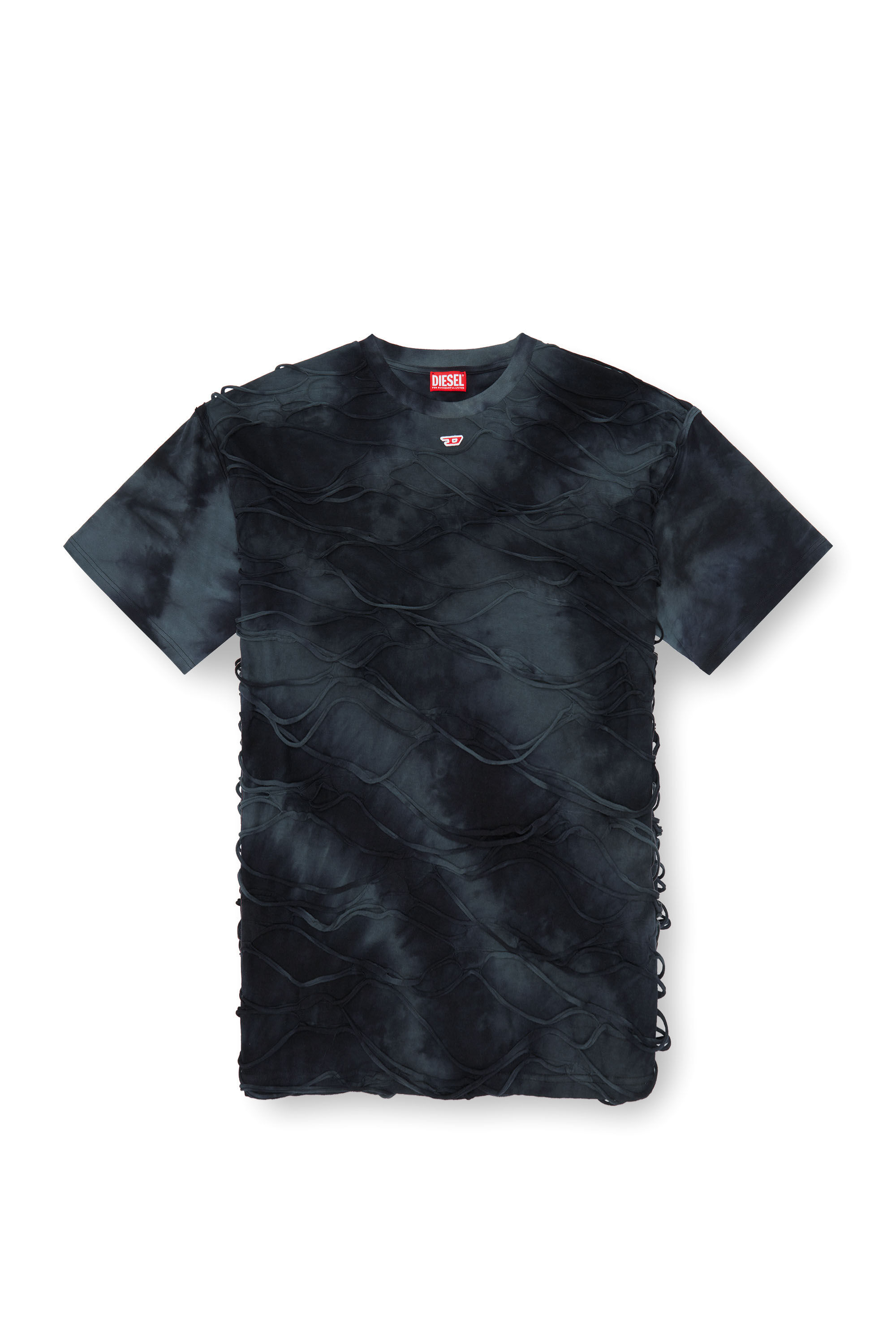Diesel - T-BOXKET, Male's T-shirt with floating strands in Black - 2