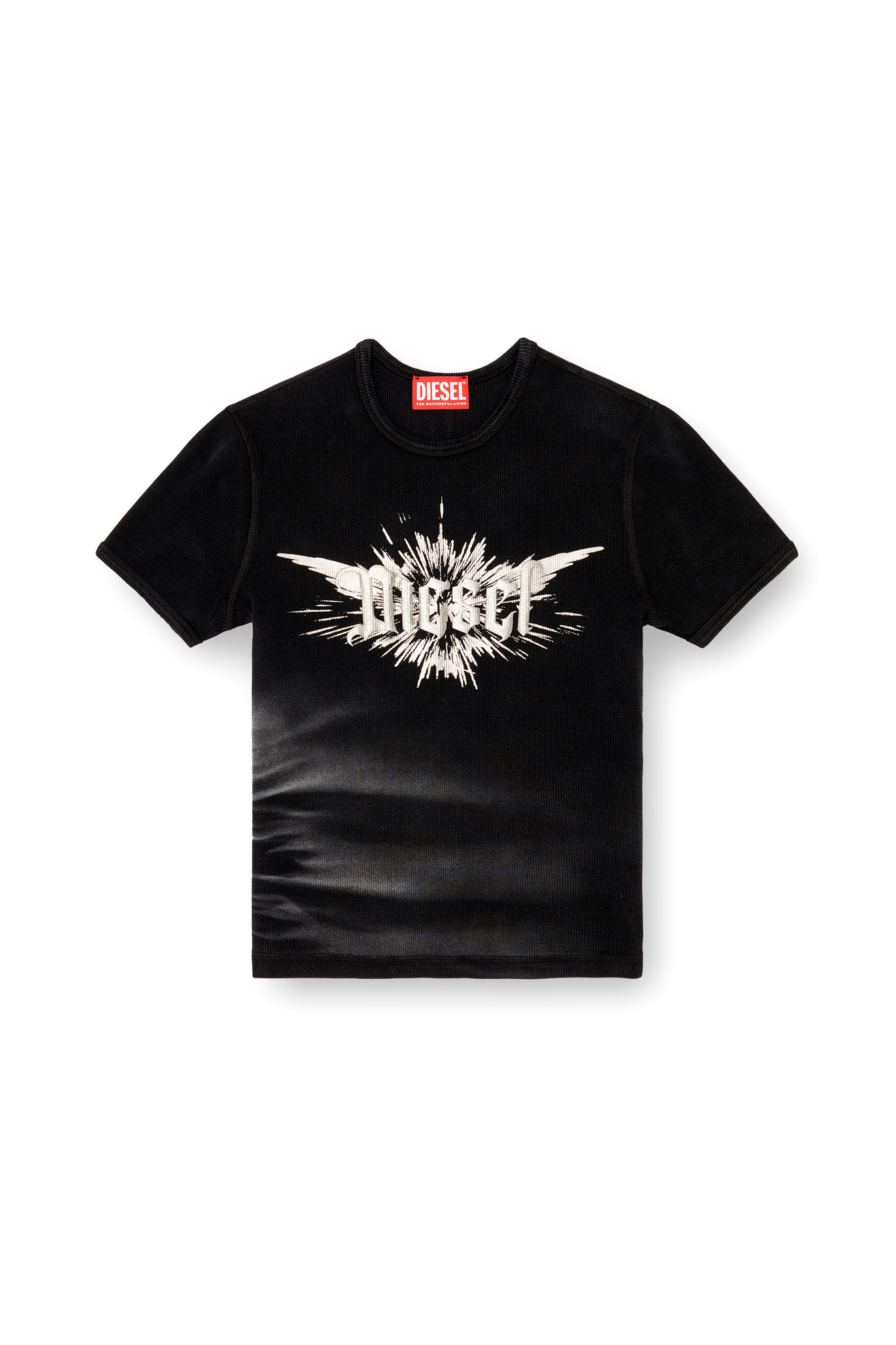 【DIESEL】 ディーゼル T-shirt with winged Diesel foil print Women's T-shirt with winged Diesel foil print | Black | Diesel