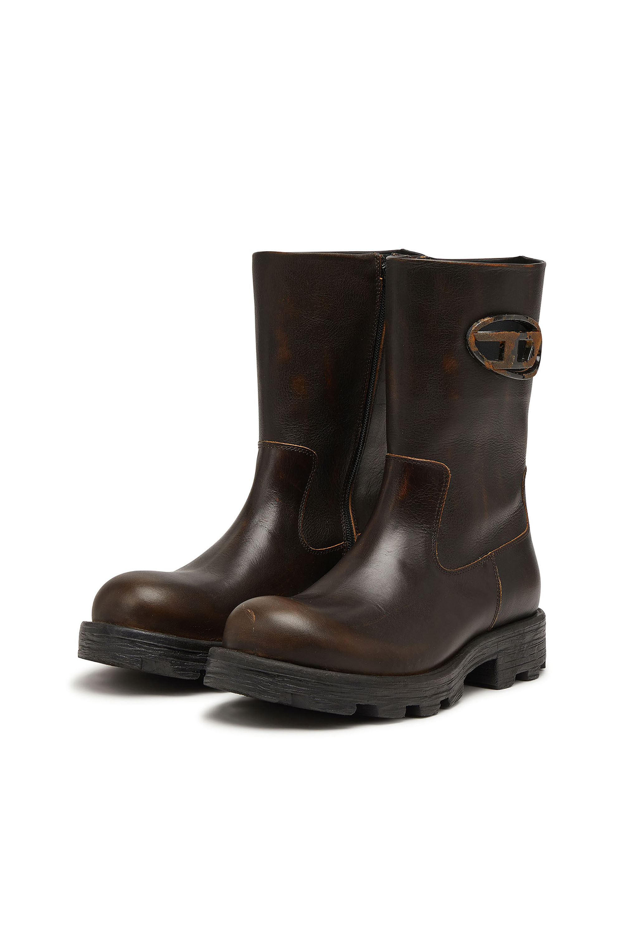 H*T様 DIESEL d hammer ブーツ 40 Women's D-Hammer-Cut-out leather boots with oxidised hardware