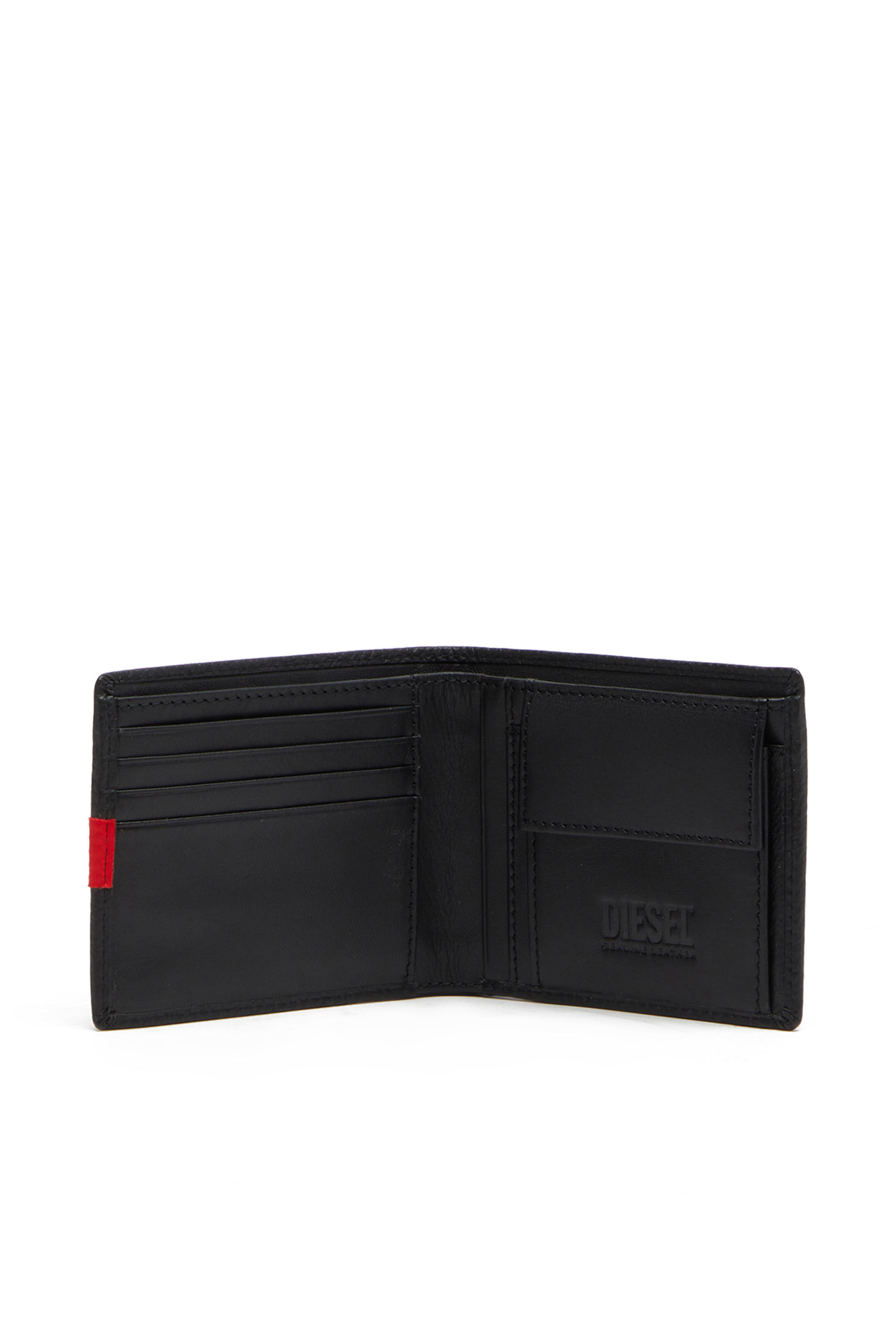Diesel - BI-FOLD COIN S, Male's Bi-fold wallet in grainy leather in Black - 3