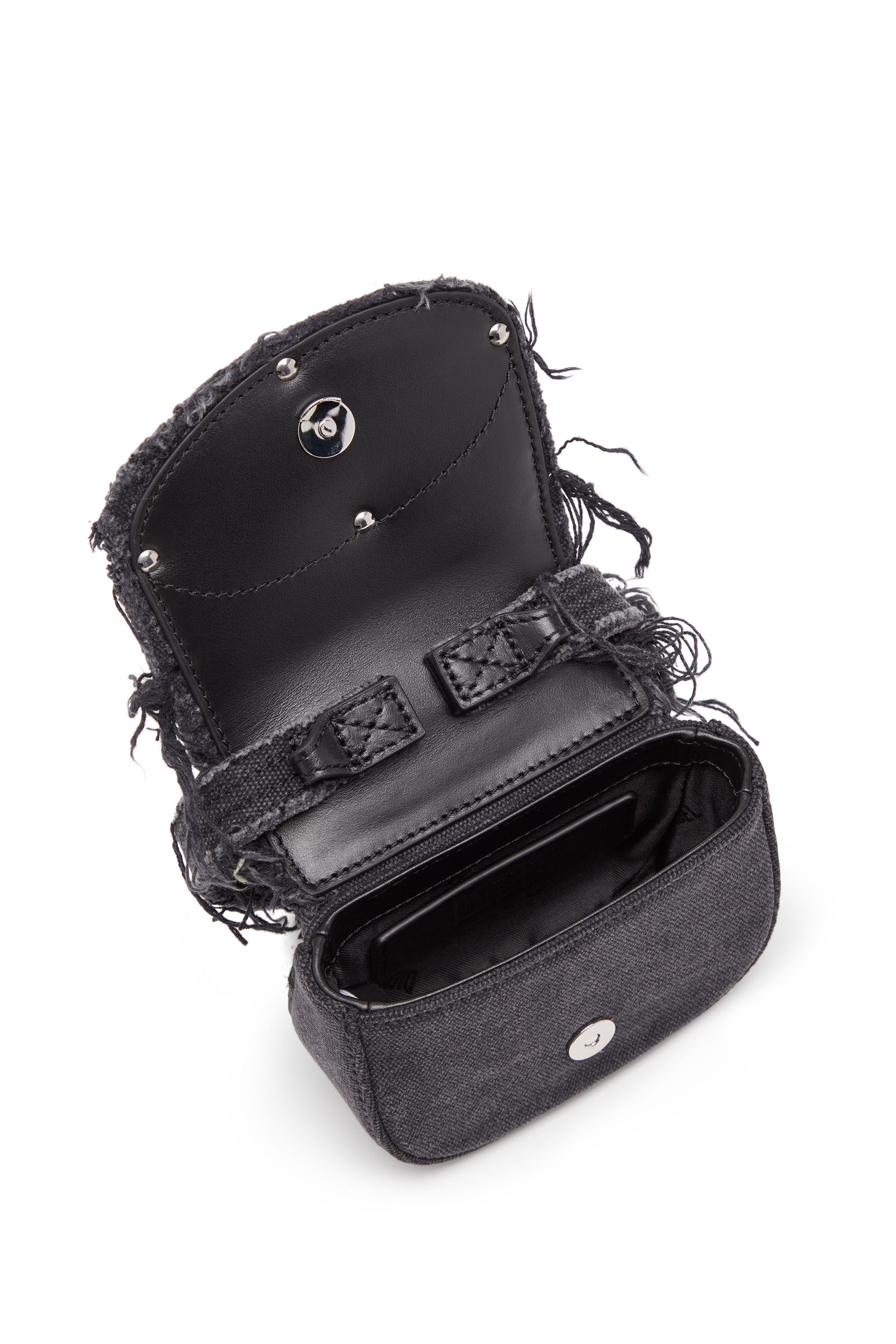 Diesel - 1DR XS, Woman's 1DR XS-Iconic mini bag in canvas and leather in Black - 5
