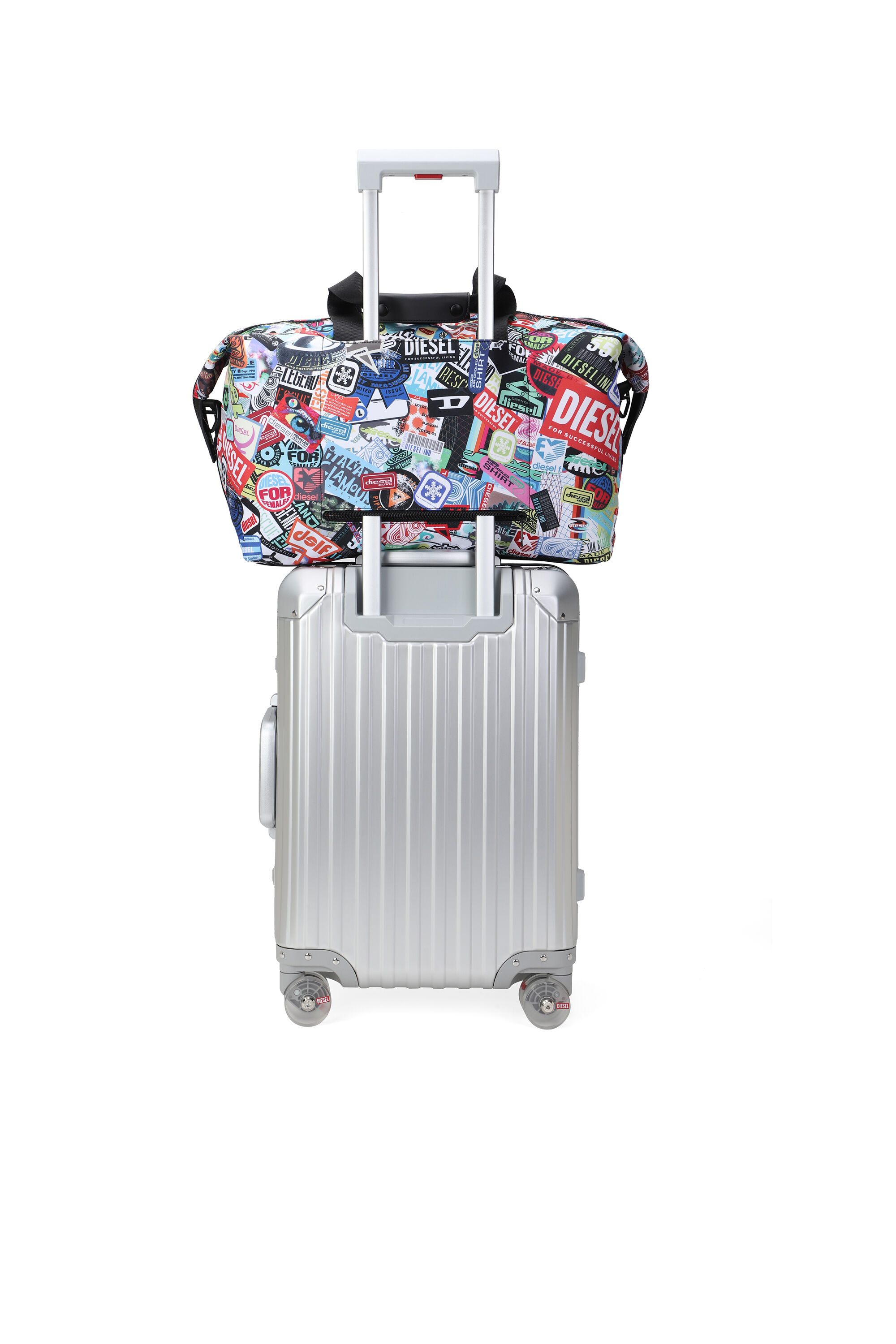 Women's Pratical duffle bag with stickers | Multicolor | Diesel