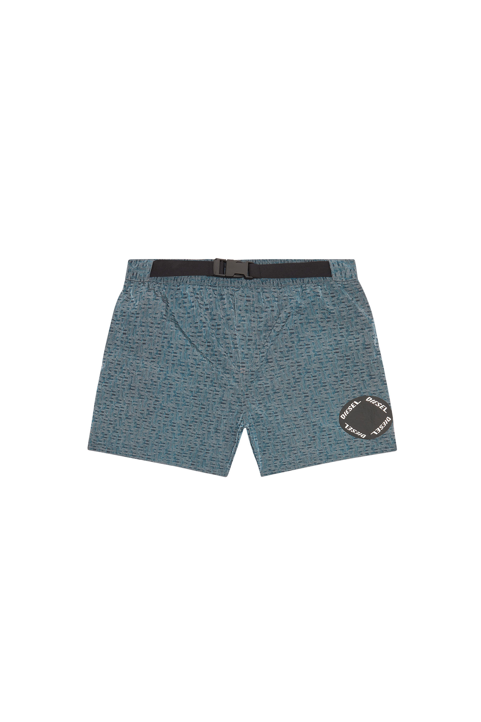Diesel - BMBX-NICO, Short de bain mi-long avec imprimé monogram Homme in Bleu - 1