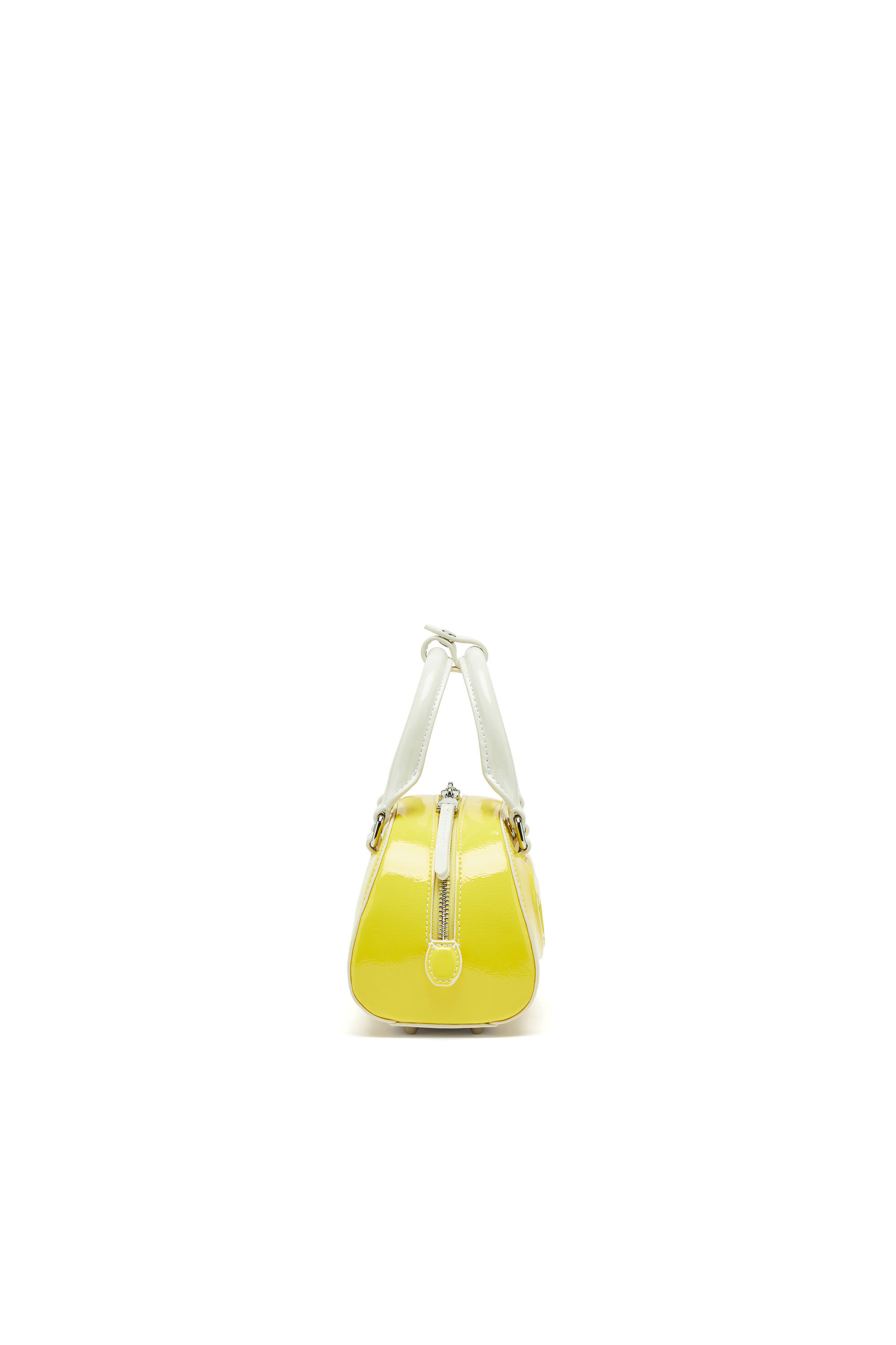 Women's 1DR Dome-Mini bowling bag with naplak effect | Yellow | Diesel