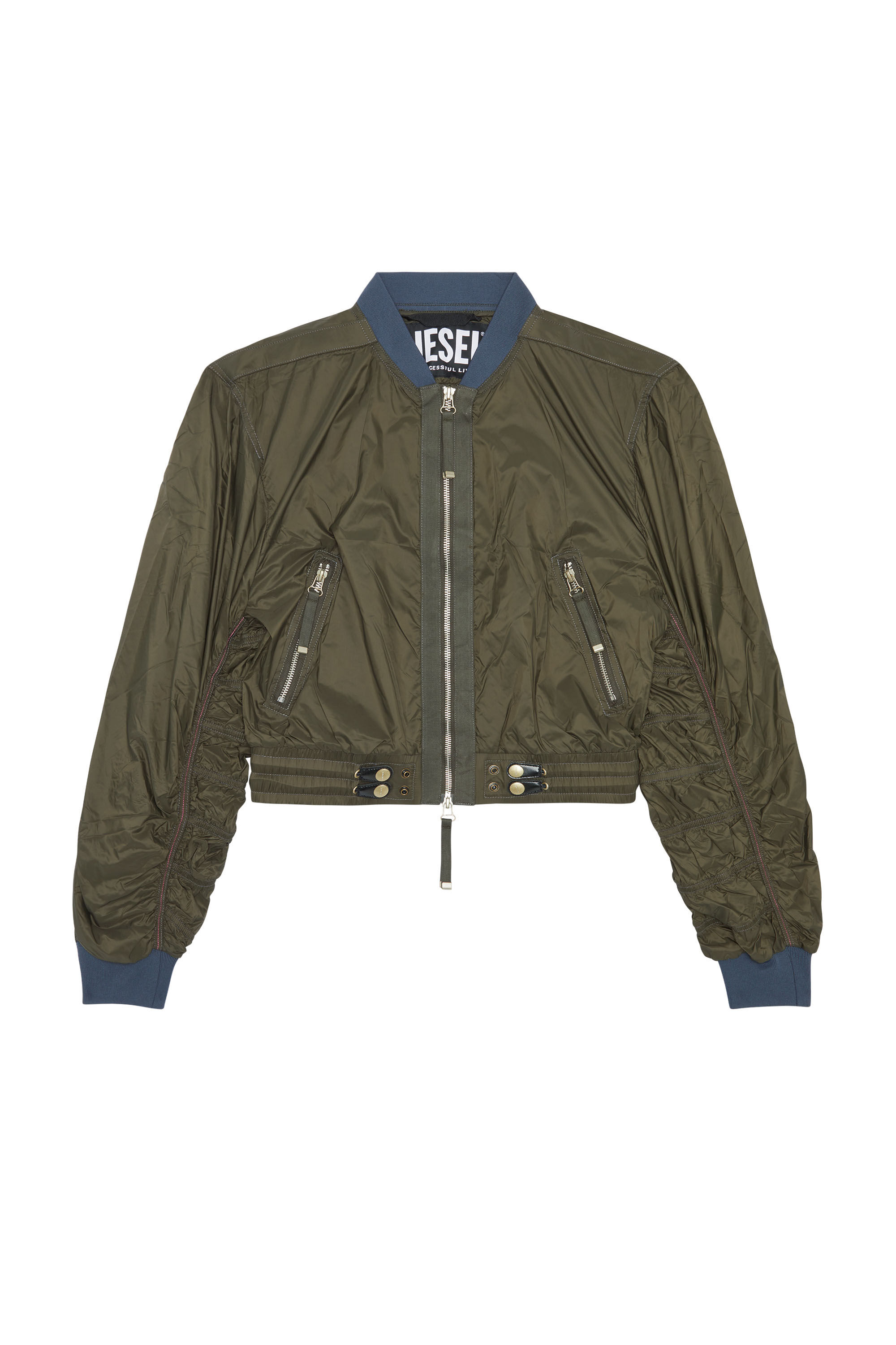 Diesel - G-NOAK, Female's Bomber jacket in light nylon in Dark Green - 2