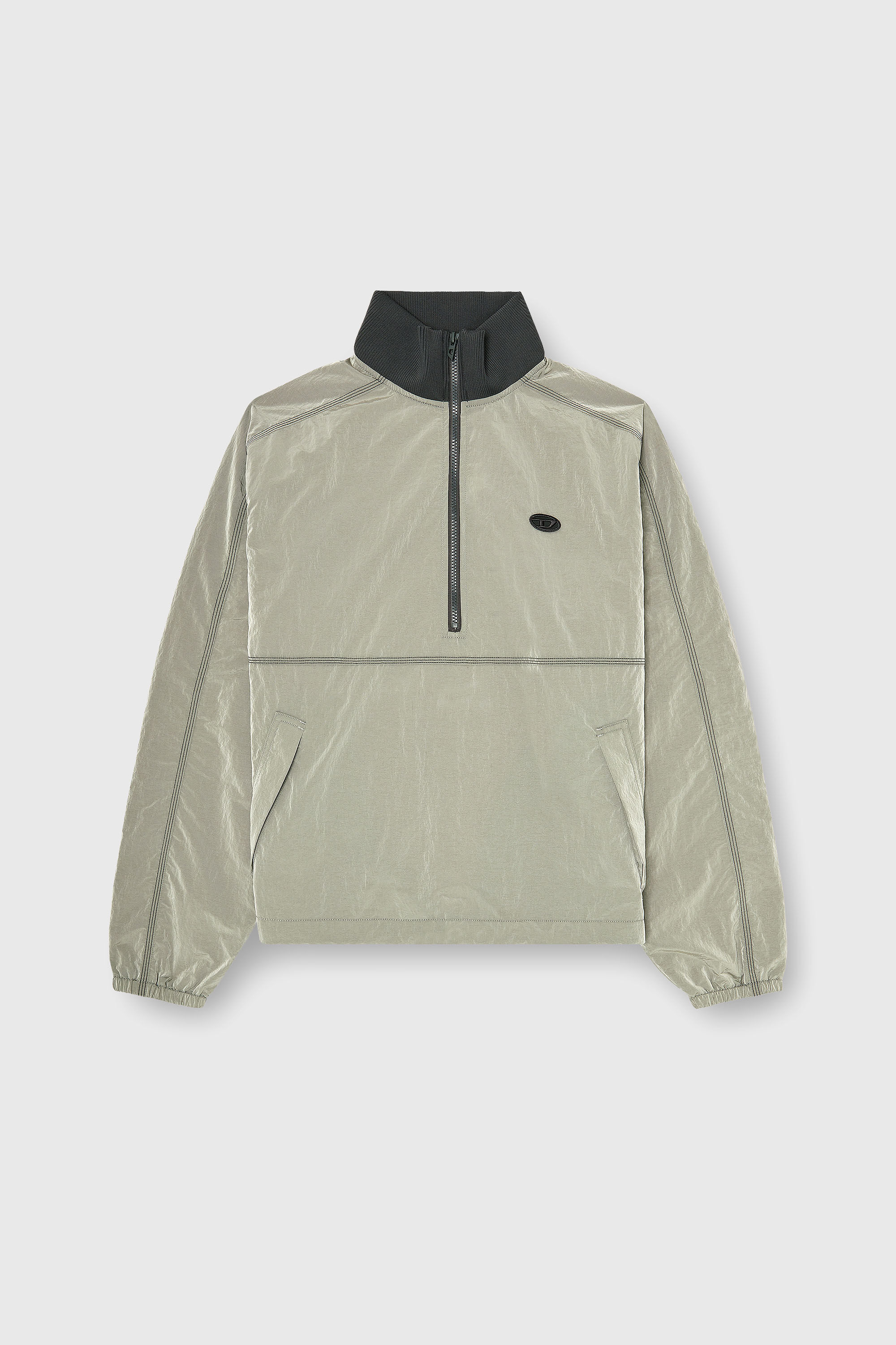 Men's Nylon jacket with crinkle effect | Grey | Diesel US