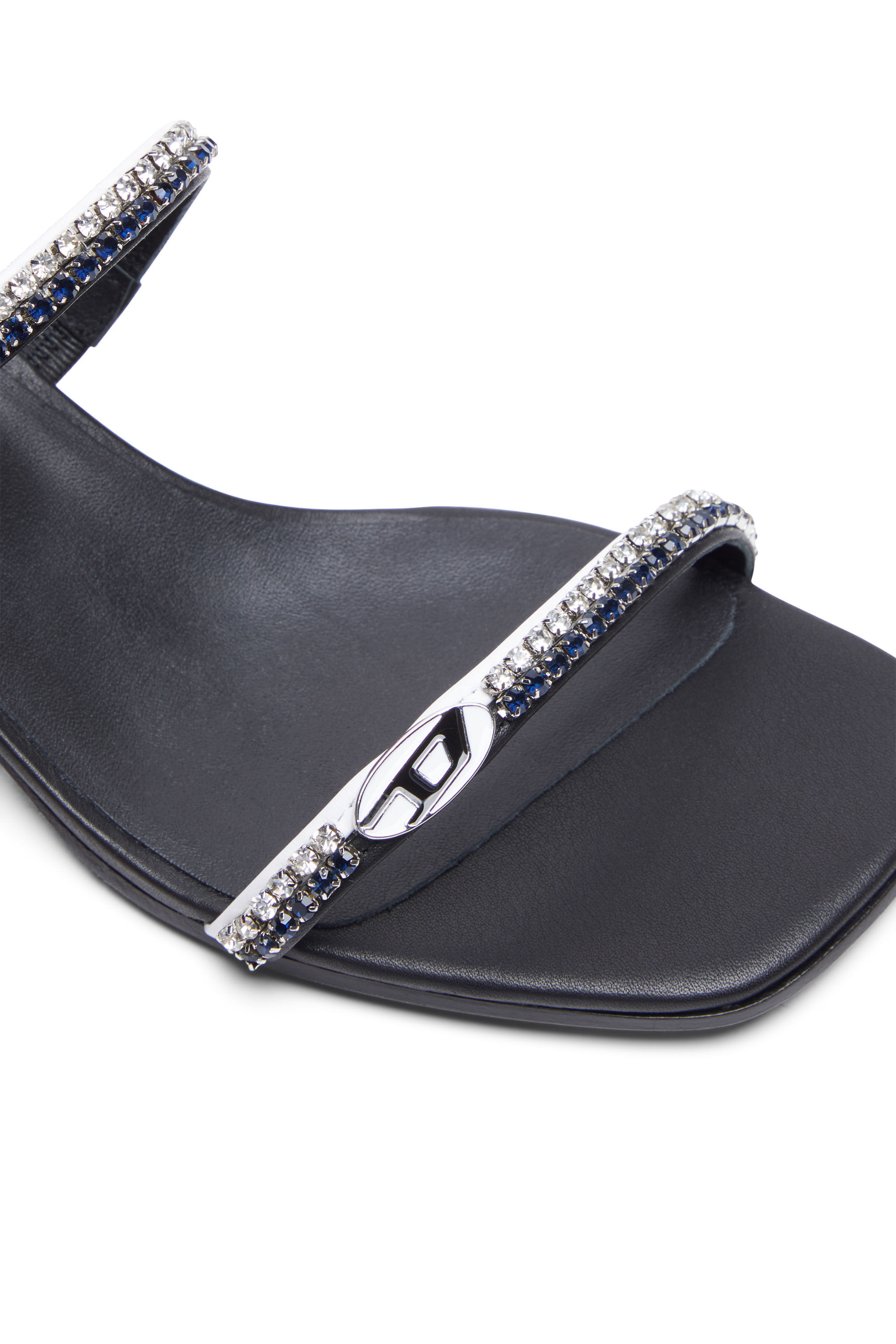 Diesel - D-KITTIE SD, Female's D-Kittie SD - Leather sandals with crystal straps in Black - 4