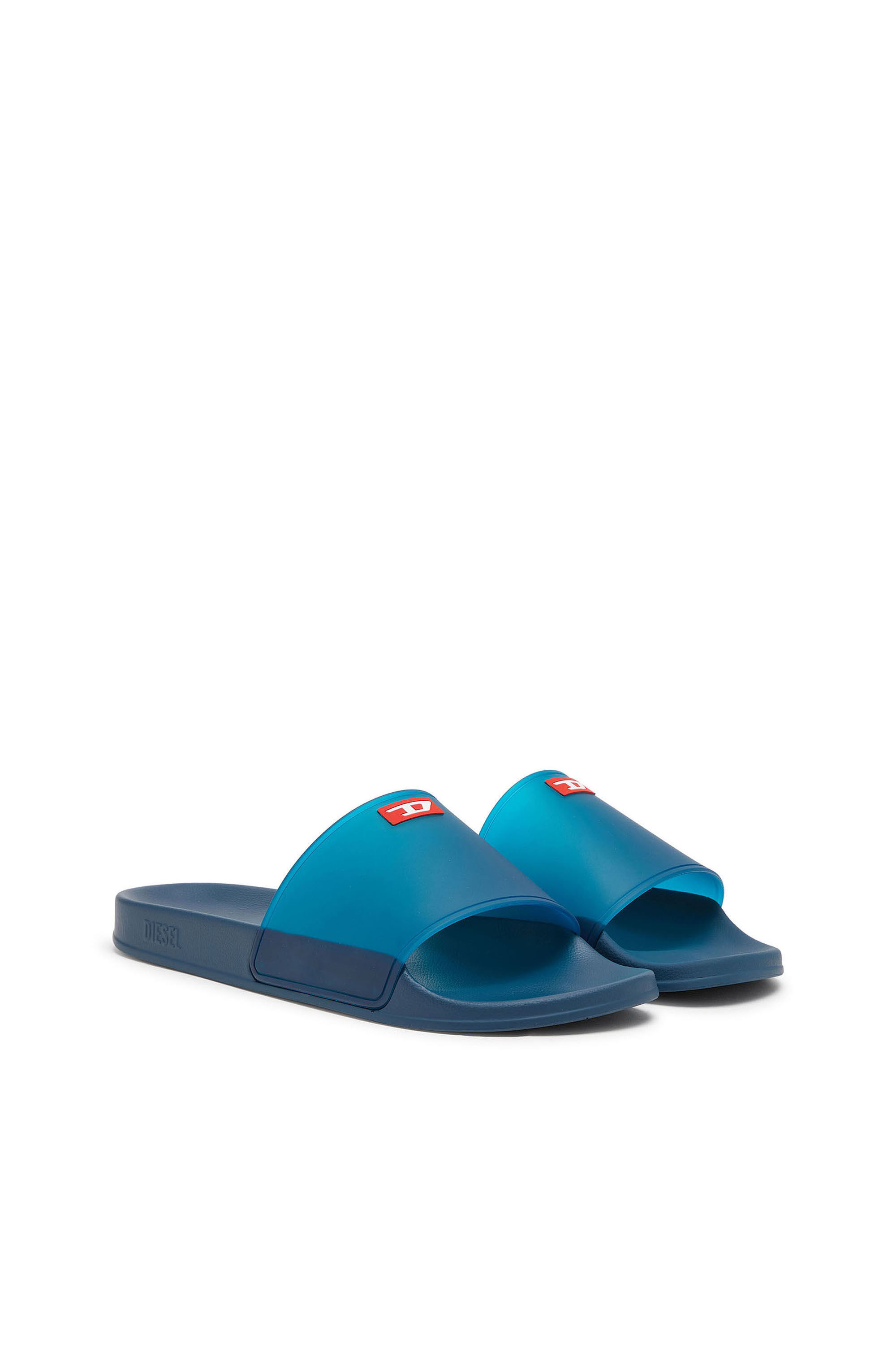 Diesel - SA-SWIM, Man's Sa-Swim - Rubber slides with transparent upper in Blue - 2