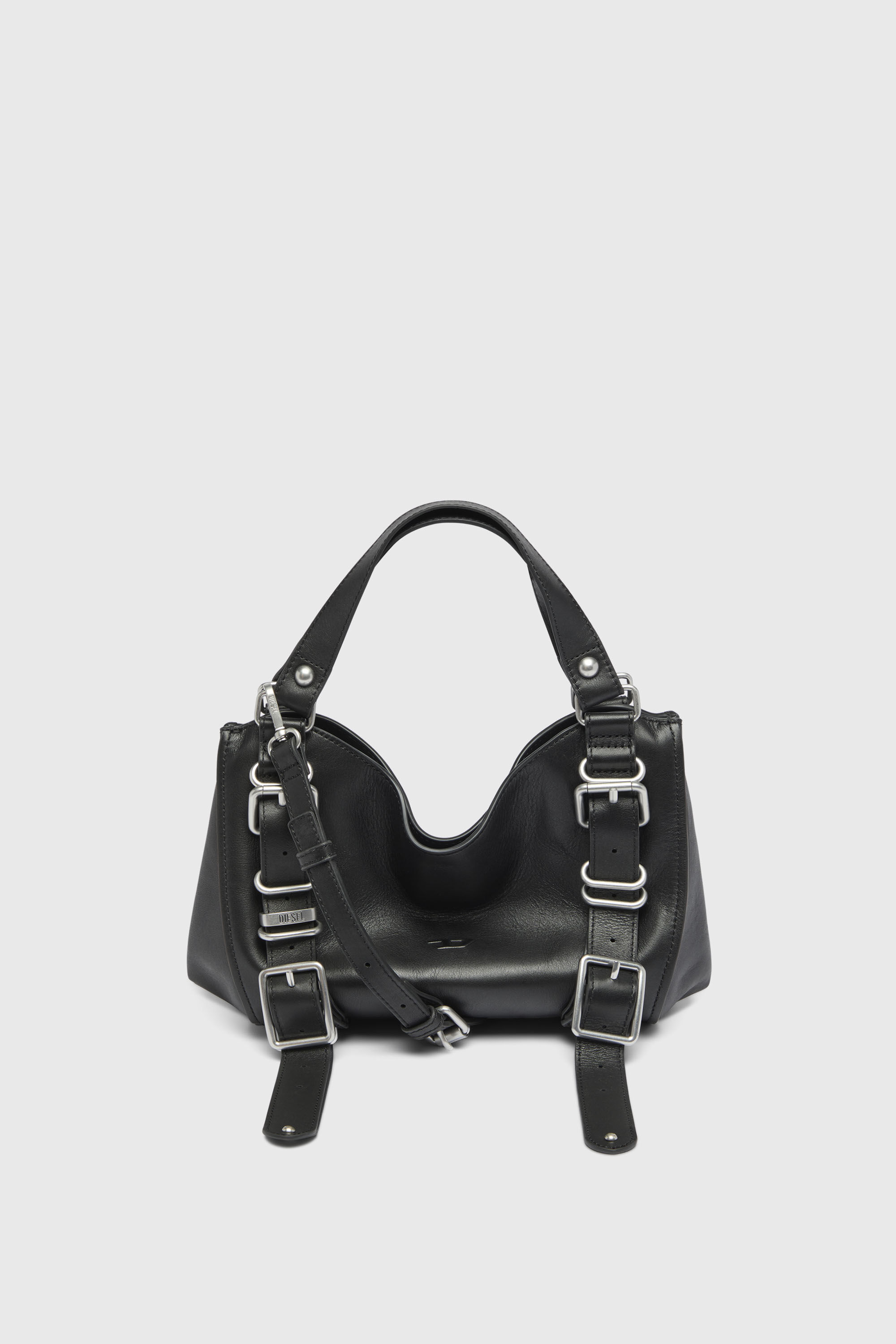 Women's D-One-Small top-handle bag in treated leather | Black