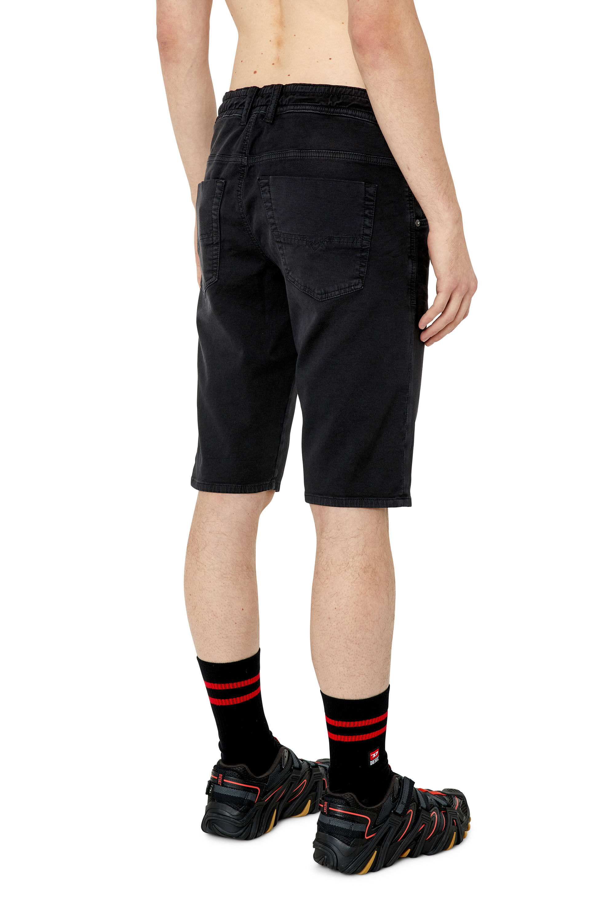 Diesel - D-KROOSHORT-Z JOGGJEANS, Man's Coloured shorts in JoggJeans&reg; in Black/Dark grey - 4