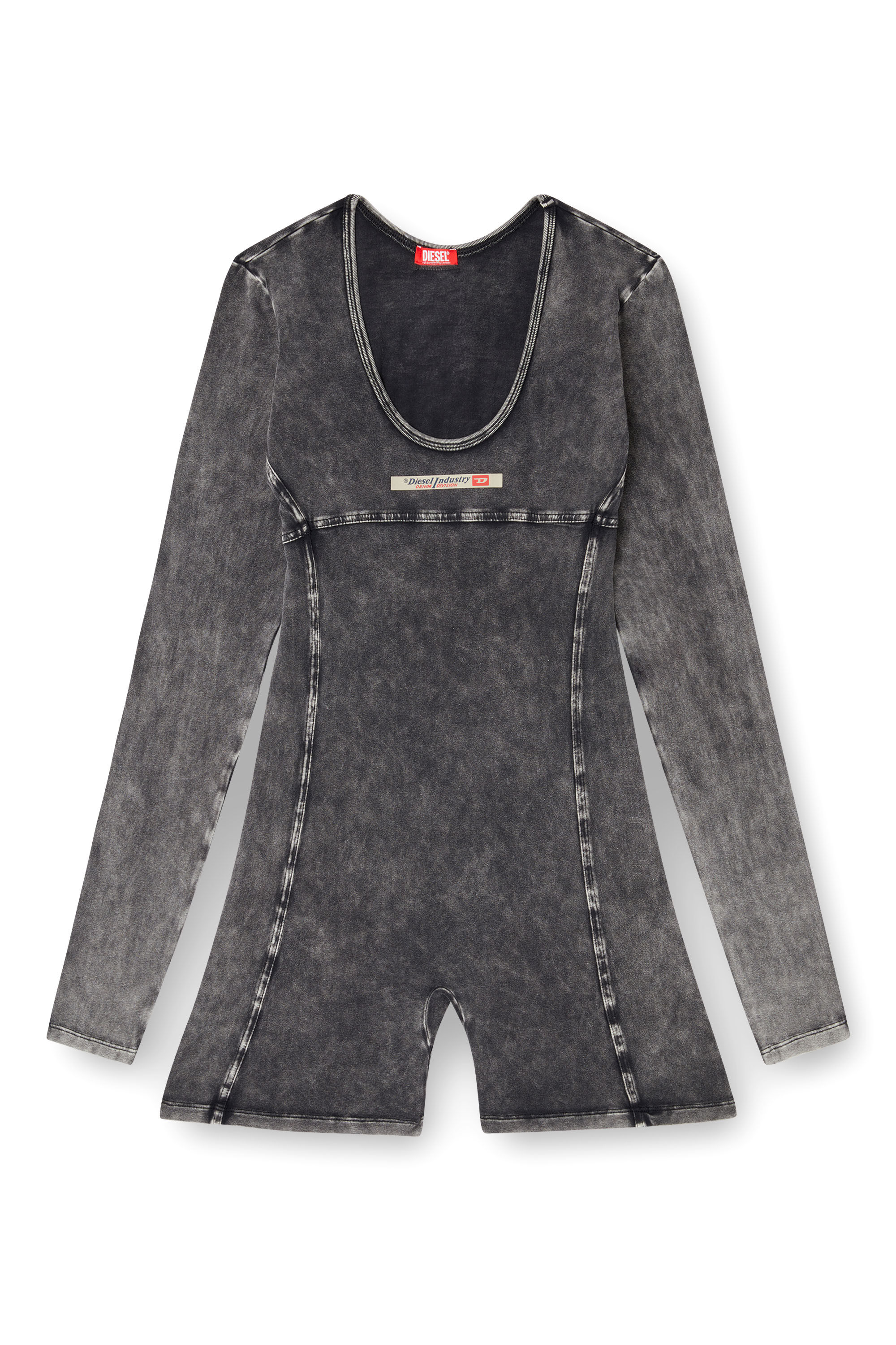 Diesel - KARIM-DNM, Female's Playsuit in denim-effect jersey in Black - 5