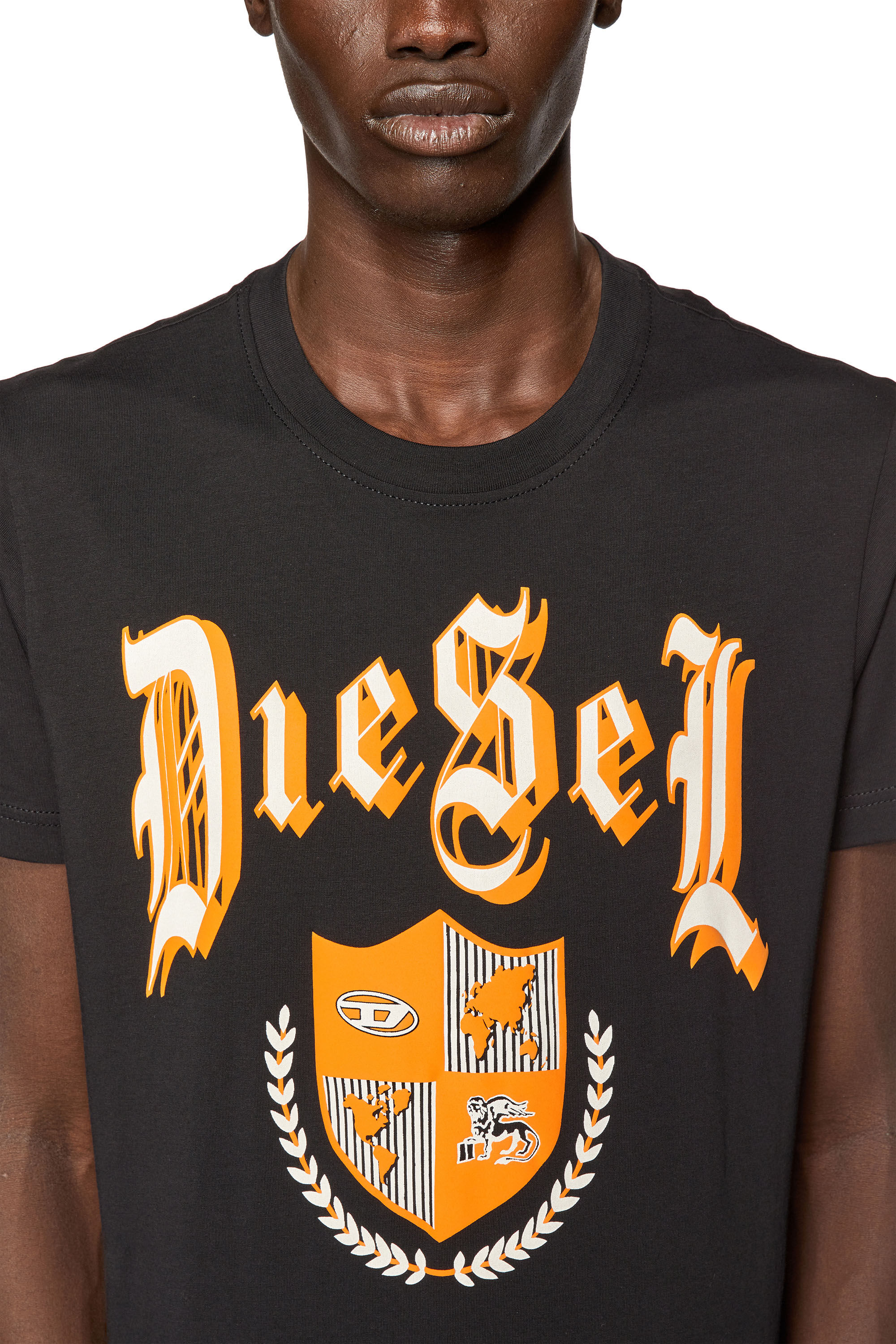 Men's T-shirt with Diesel shield print | Black | Diesel
