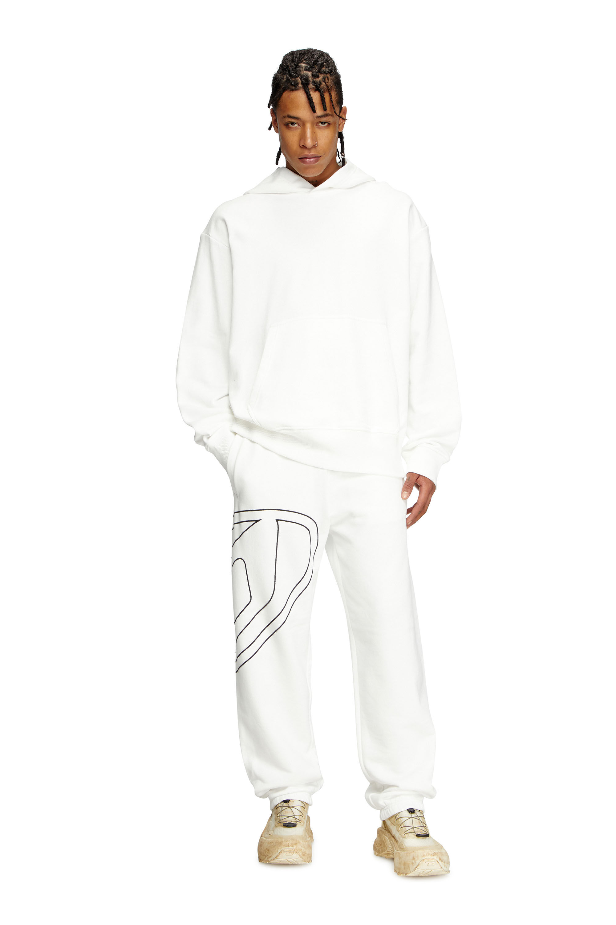 Men's Track pants with mega oval D | White | Diesel
