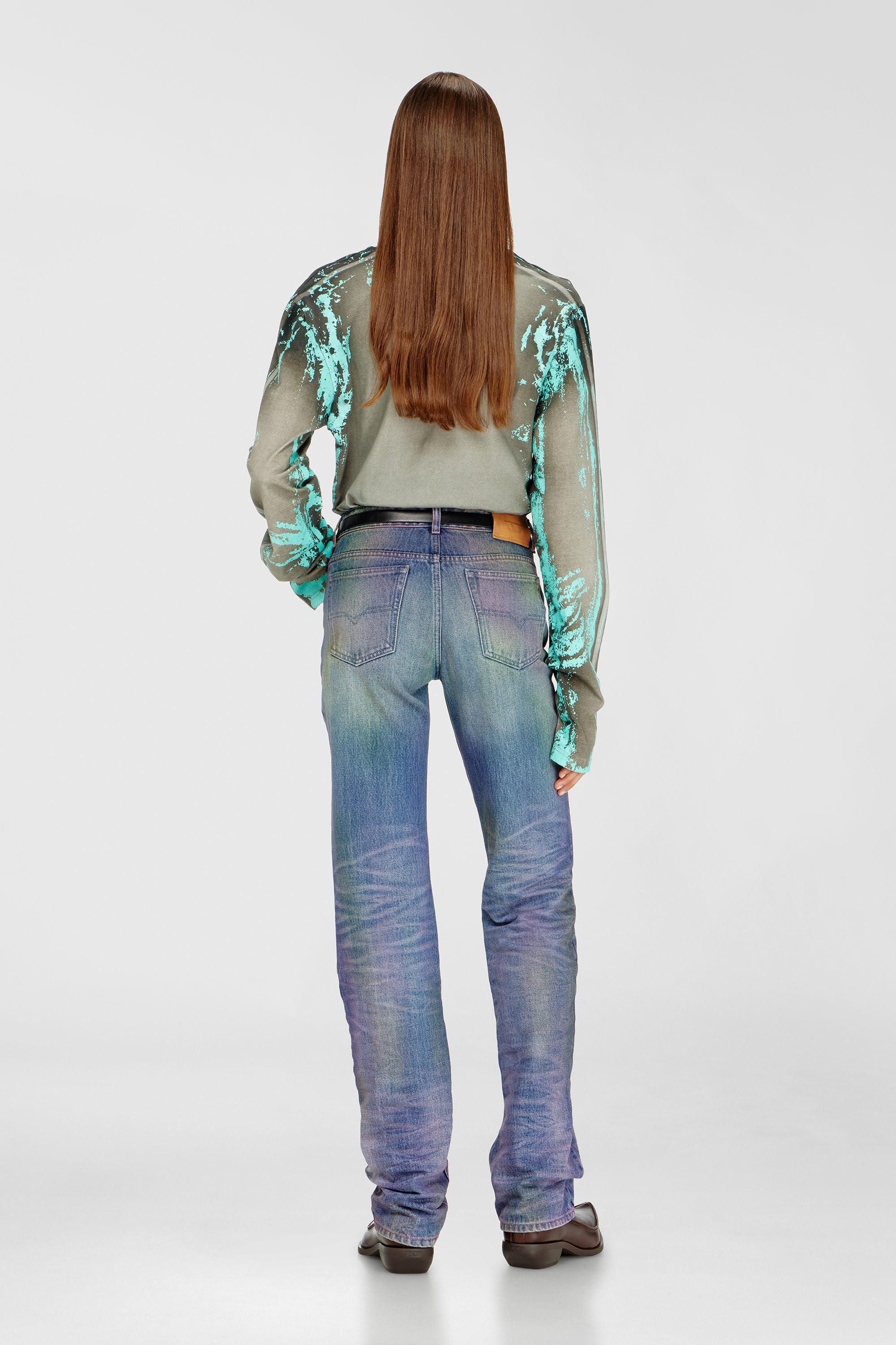 Diesel - Regular Jeans D-Lie 007FW Femme, Polychrome/Bleu - Image 3