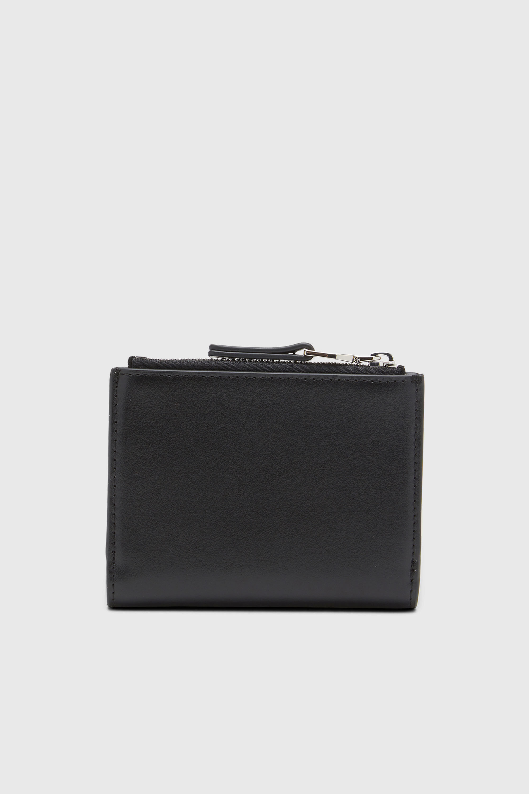 Women's Small leather wallet with logo plaque | Black | Diesel