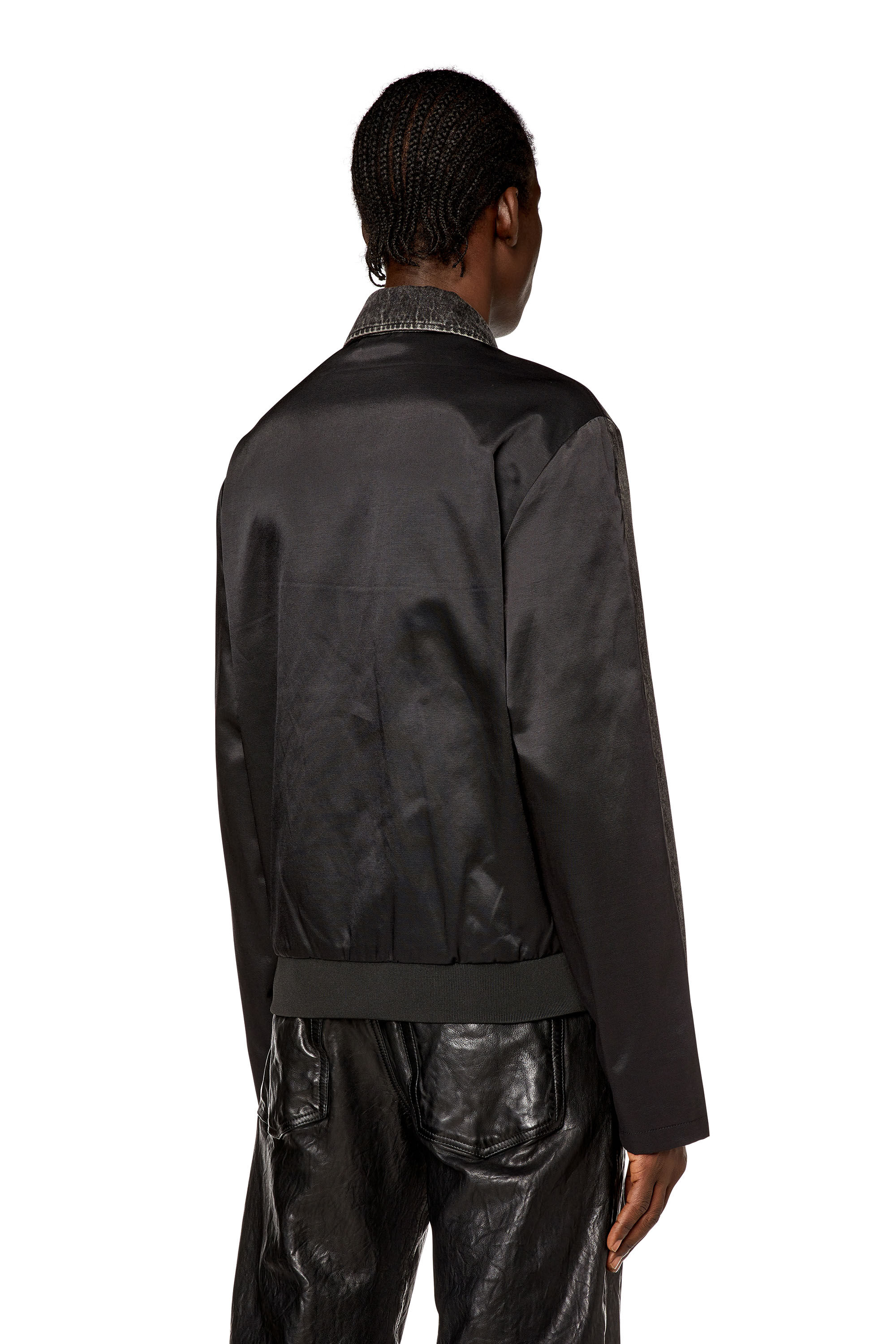 Diesel - J-HARRIS, Veste hybride en denim et sergé Homme in Noir - 5
