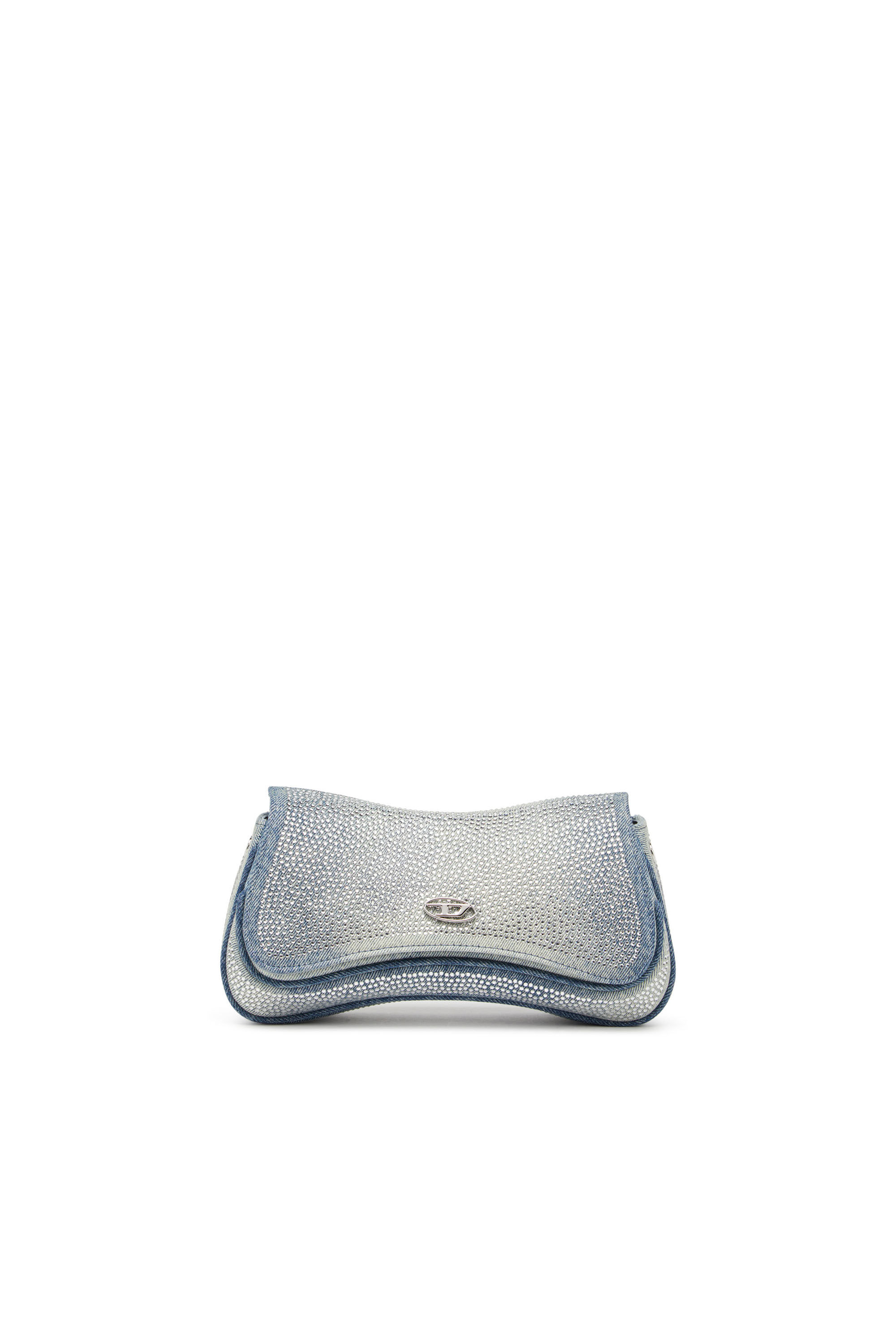 Diesel - PLAY CLUTCH, Female's Play-Crystal clutch in solarised denim in Light Blue - 1