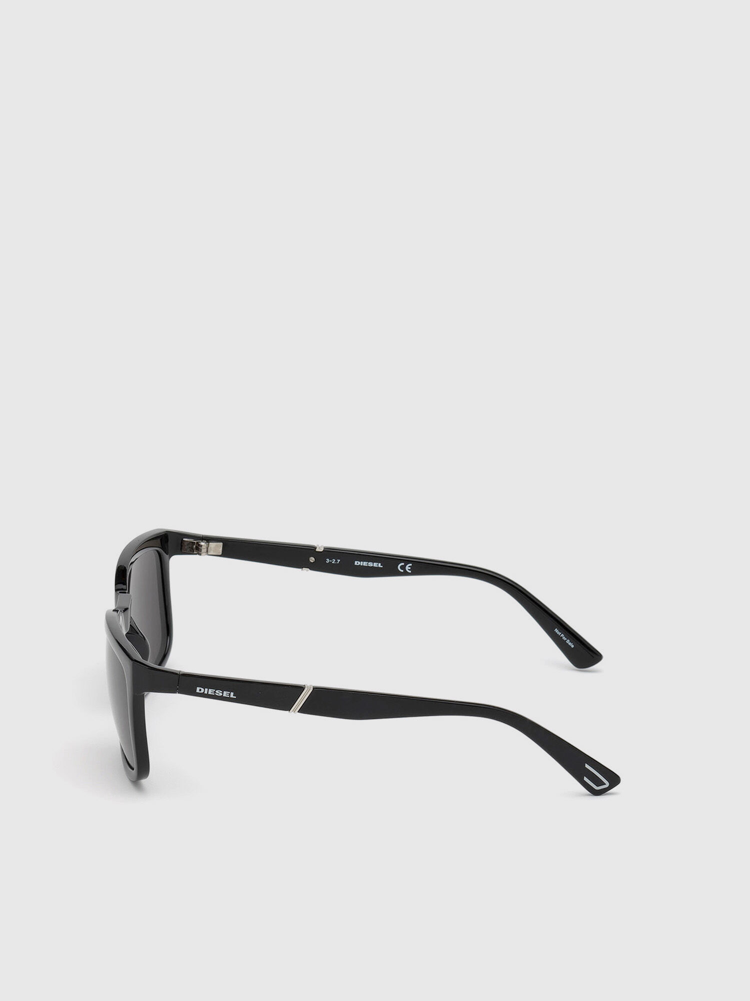 Diesel - DL0262, Unisex's Rectangular eyewear with slanting detail in Black - 3