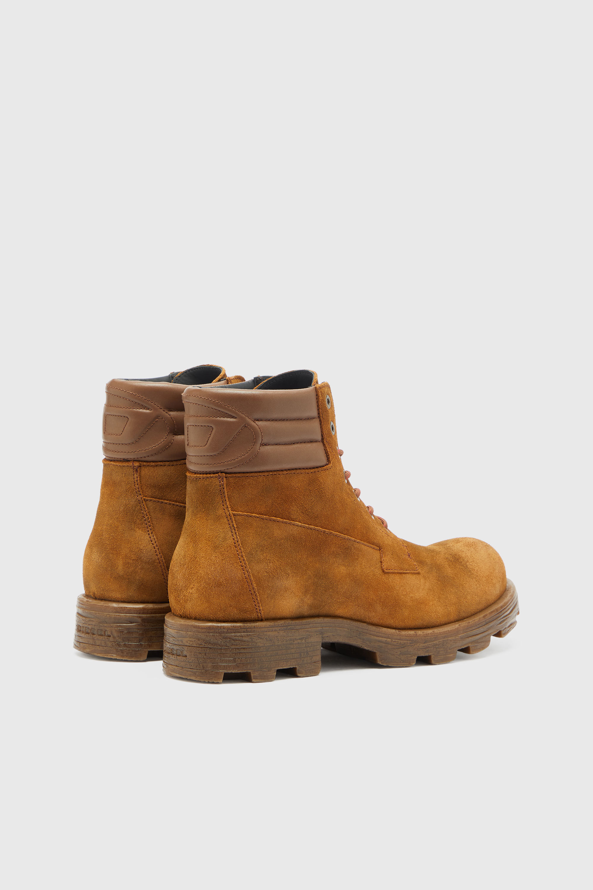 Men's D-Hammer - Combat boots in suede and leather | Brown | Diesel US