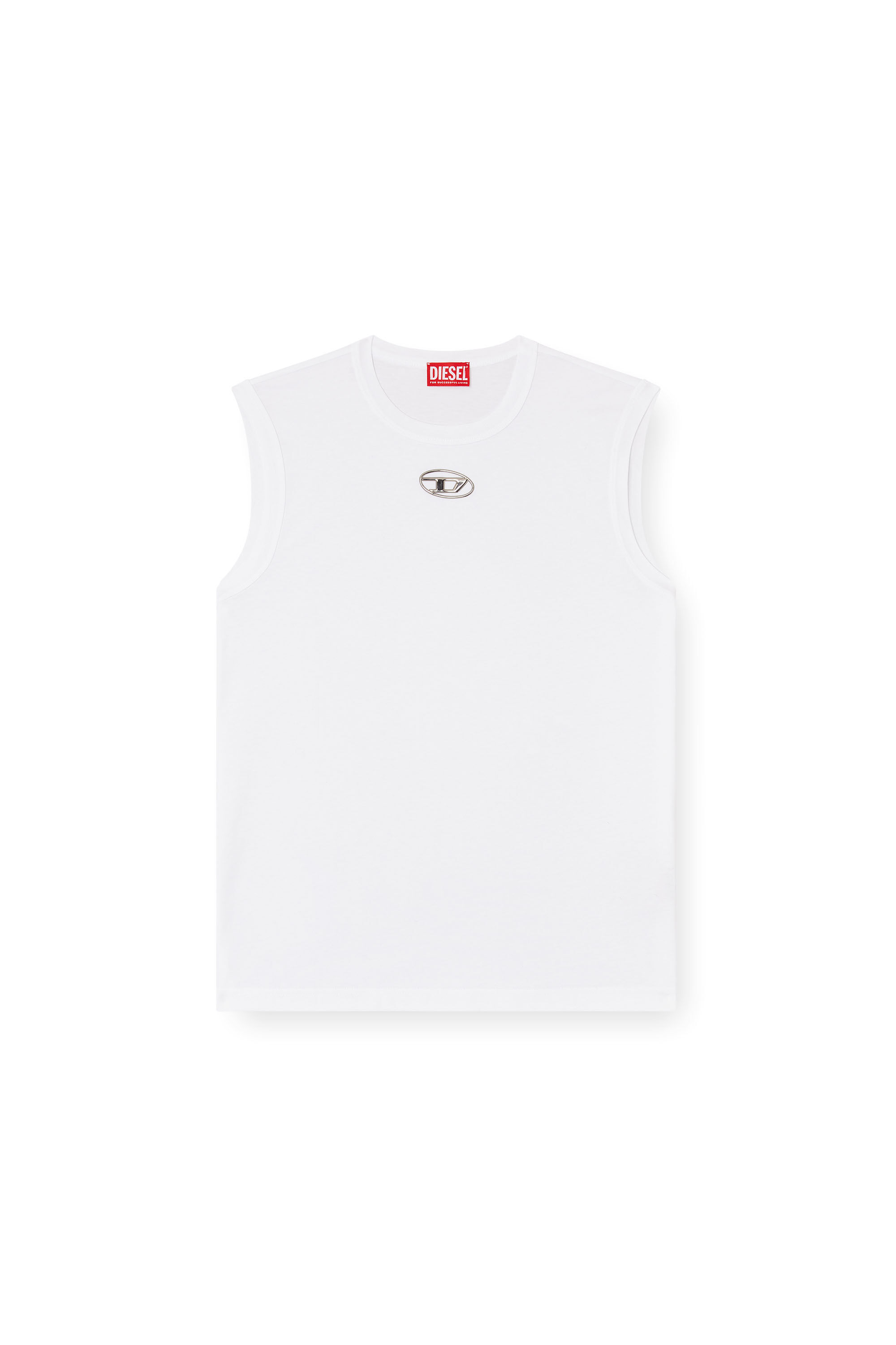 Men's Tank top with metallic Oval D | White | Diesel US