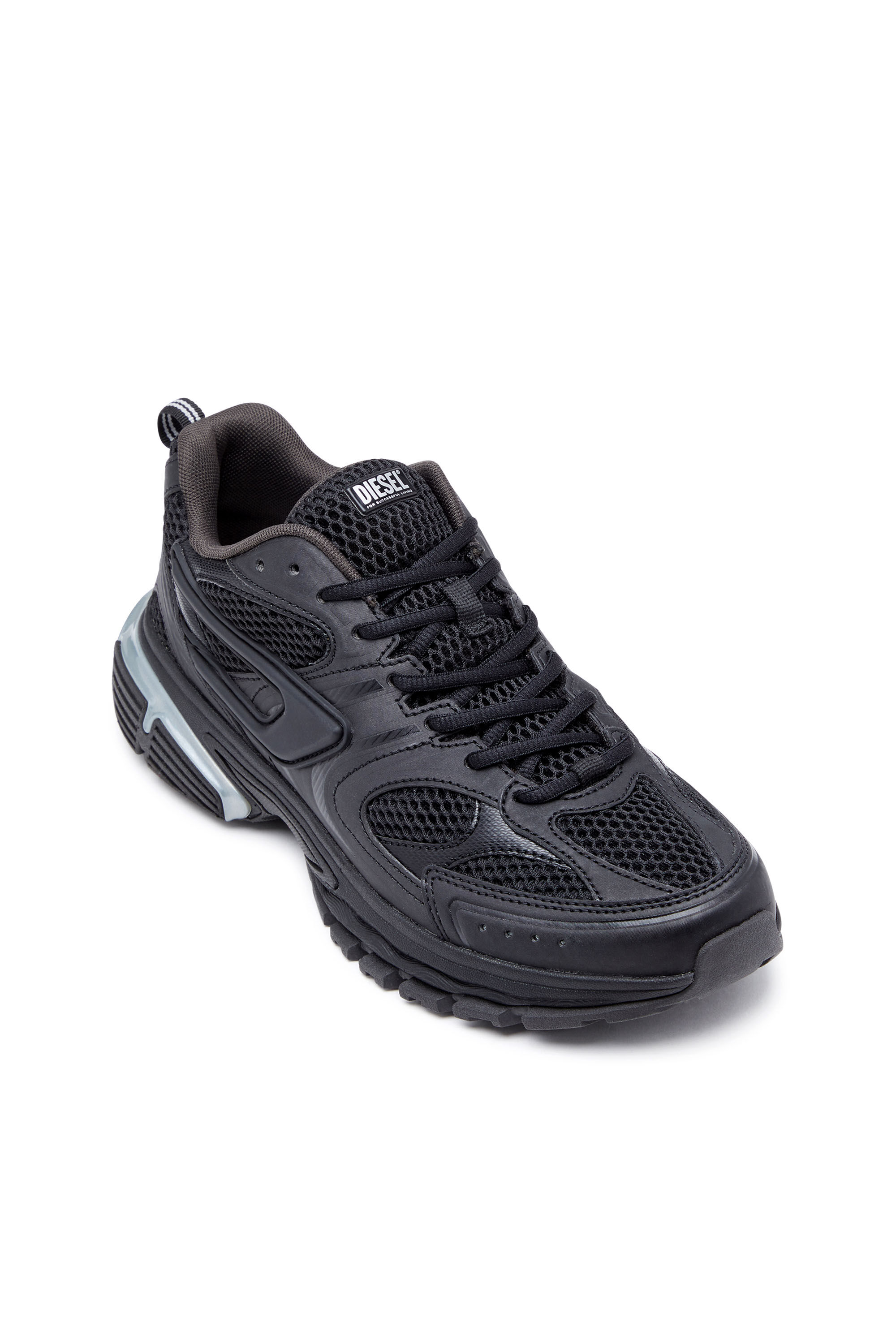 Diesel - S-SERENDIPITY PRO-X1, S-Serendipity Pro-X1 - Sneakers en mesh avec superpositions embossées Homme in Noir - 6
