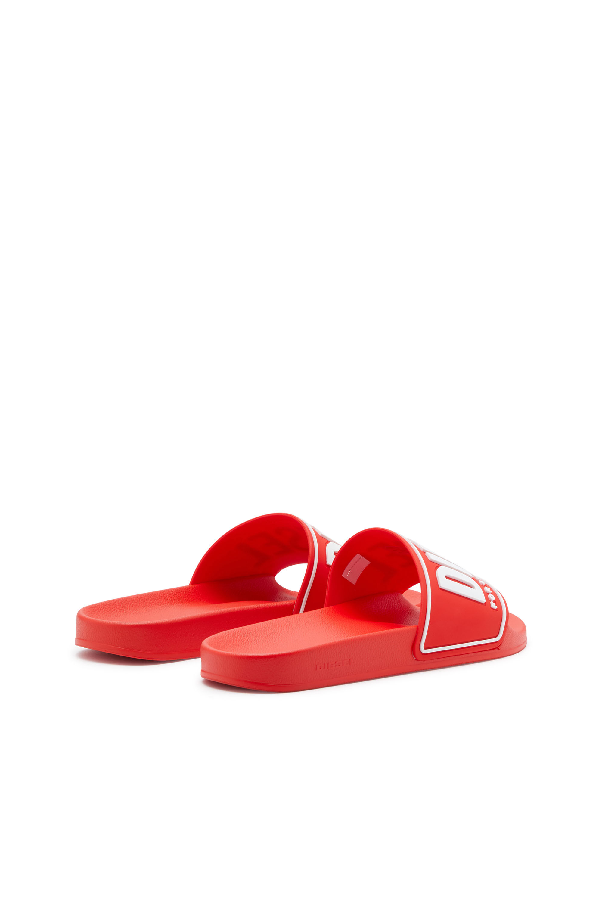 Diesel - SA-MAYEMI CC W, Woman's Sa-Mayemi-Rubber slides with embossed logo in Red - 3