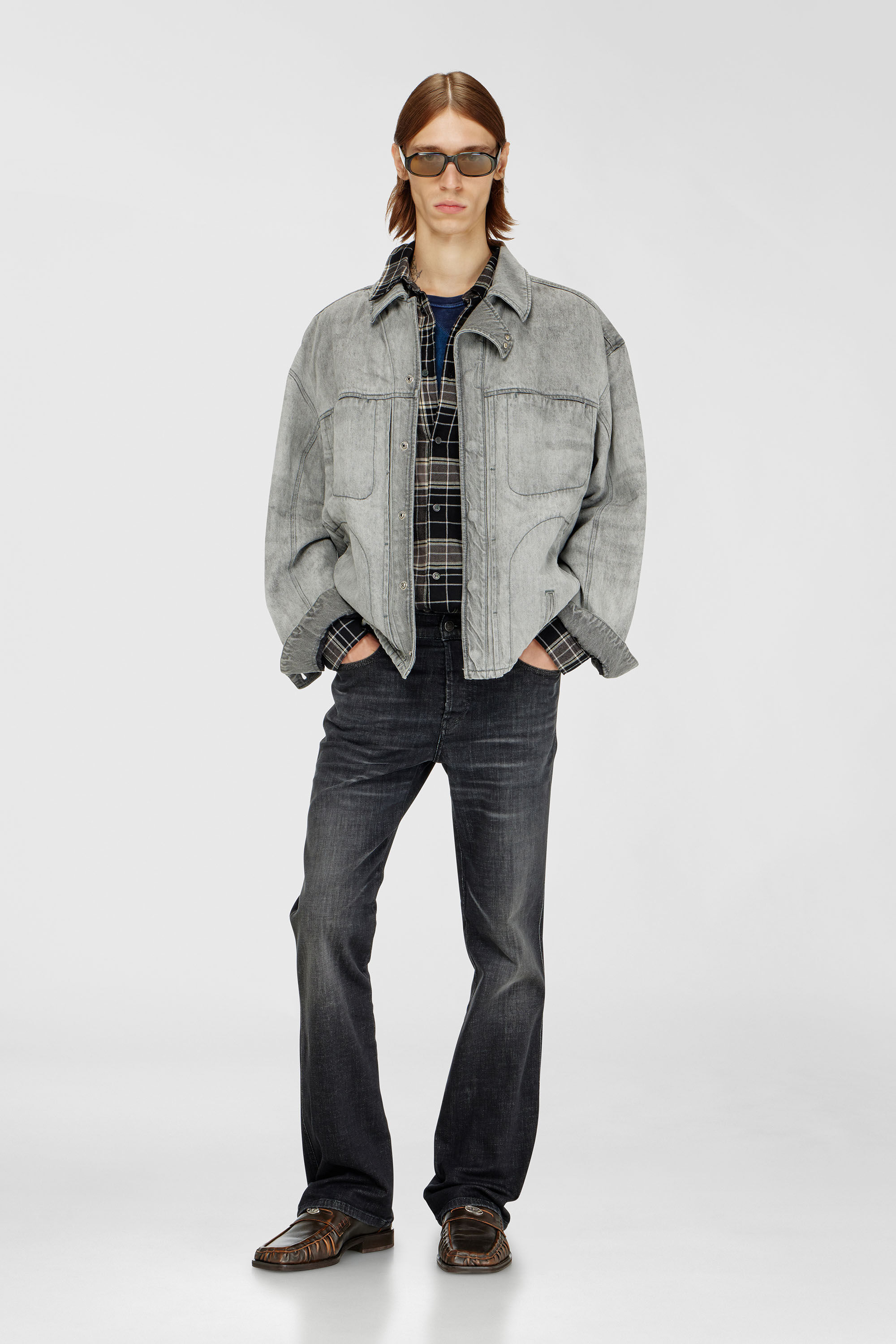 【Dページ】 Men's Bootcut Jeans | Regular Waist 1998 D-Buck | Black/Dark Grey