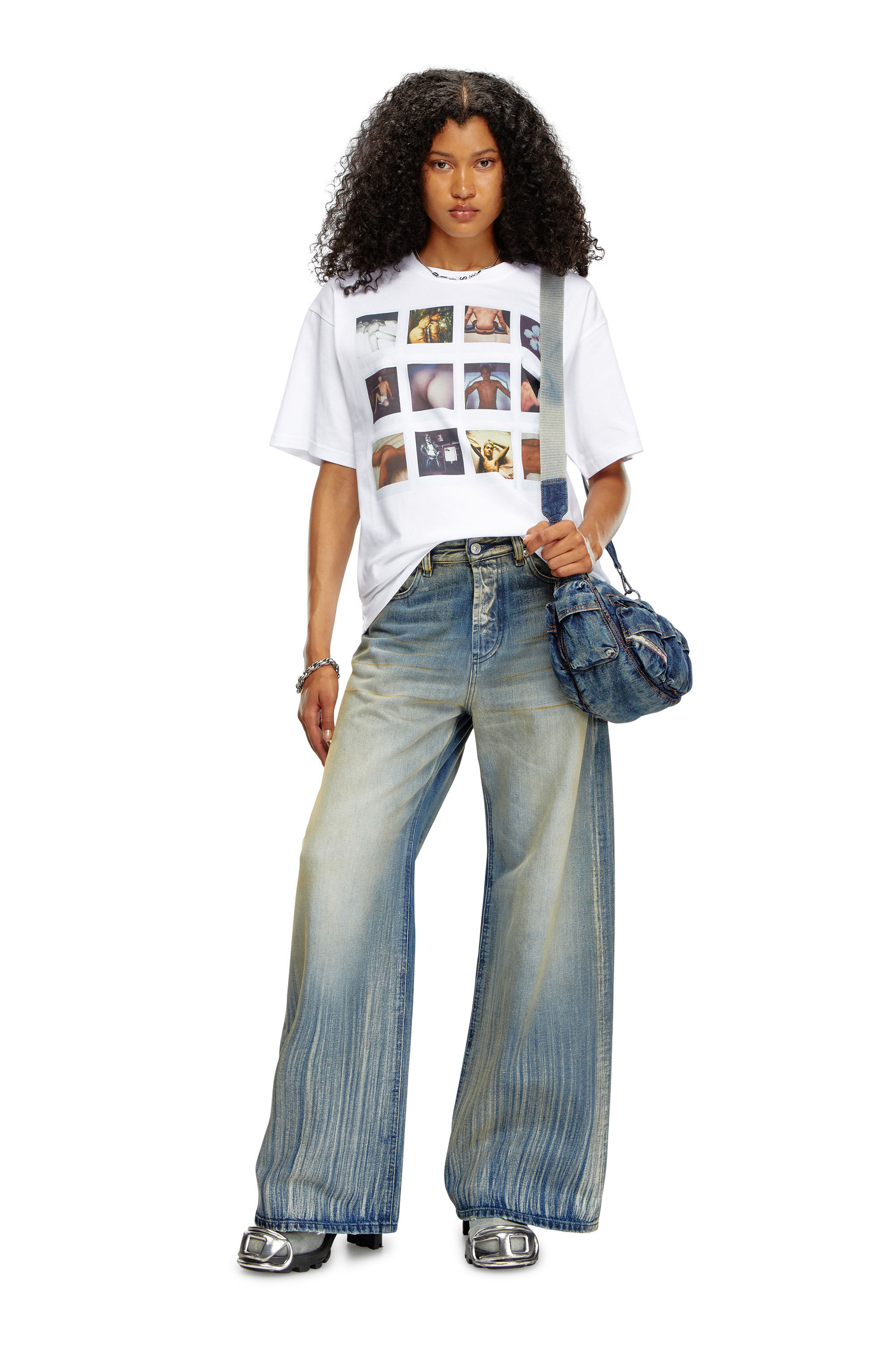 Diesel - PR-T-BOXT-SS, T-shirt avec empiècements polaroïd Mixte in Blanc - 6