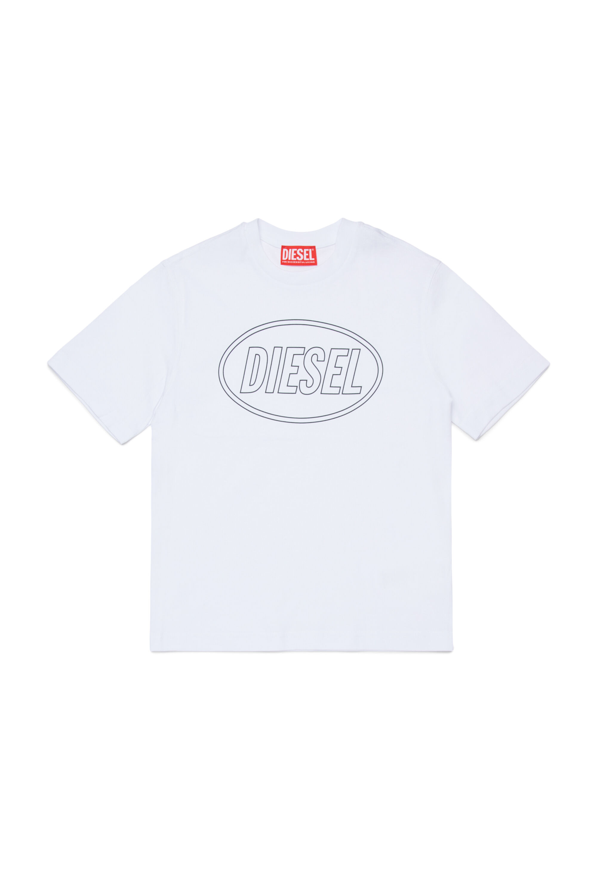 Diesel - TCIRCLE OVER, Man's Cotton T-shirt with Diesel print in White - 1