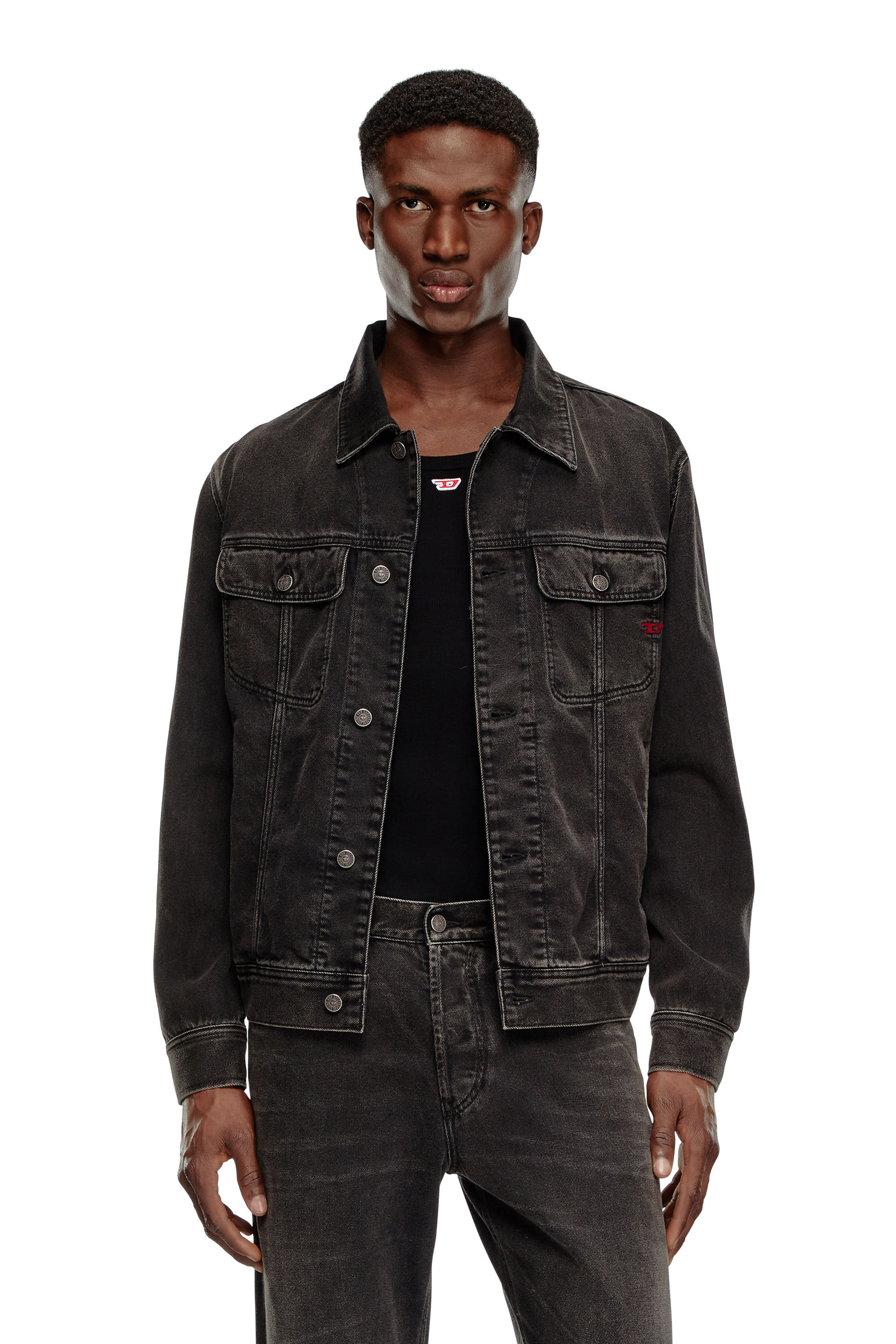 Diesel - D-BARCY, Male's Regular-fit trucker jacket in Black - 3
