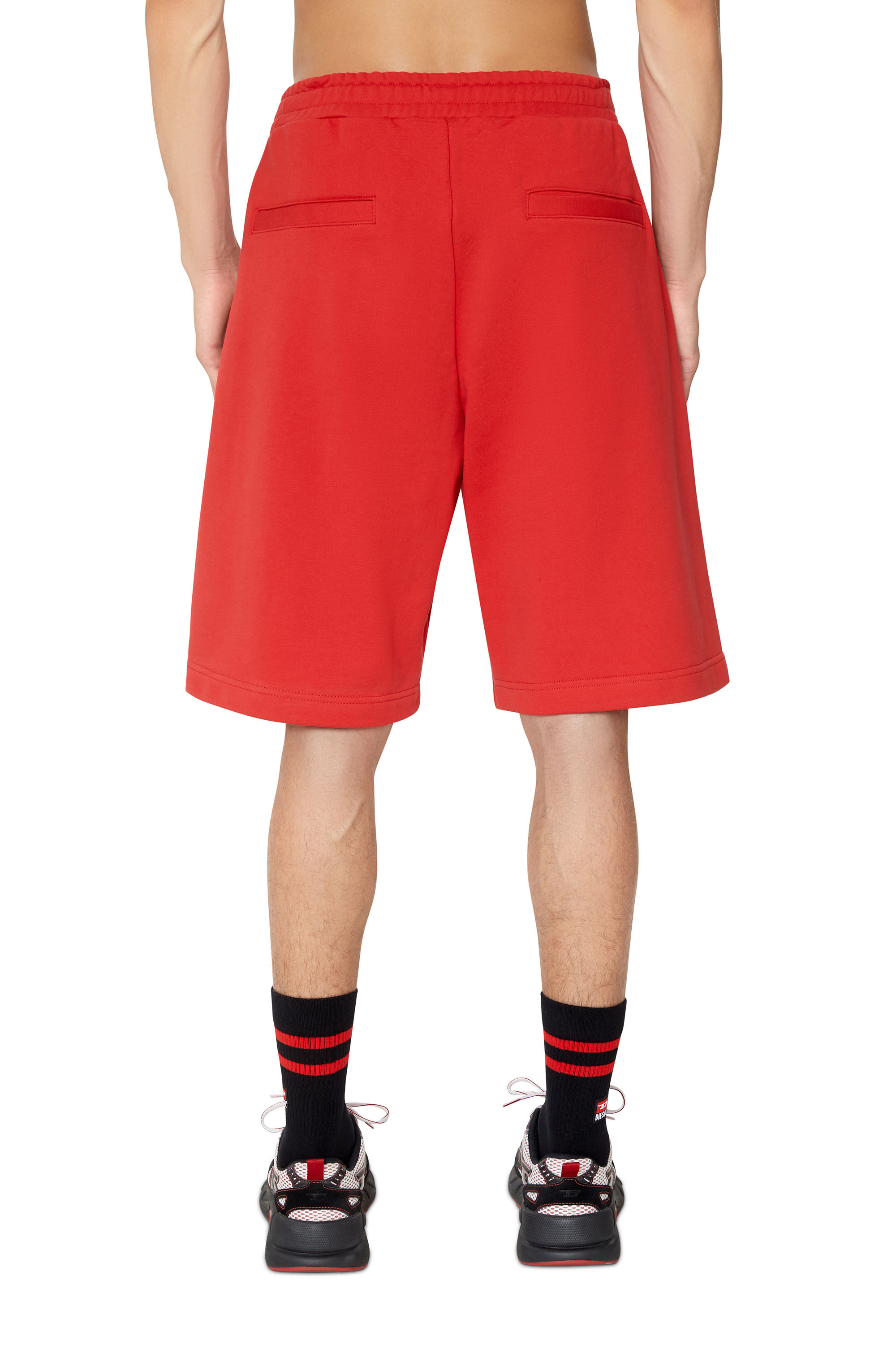 Diesel - P-CROWN-DIV, Man's Sweat shorts with logo embroidery in Red - 5