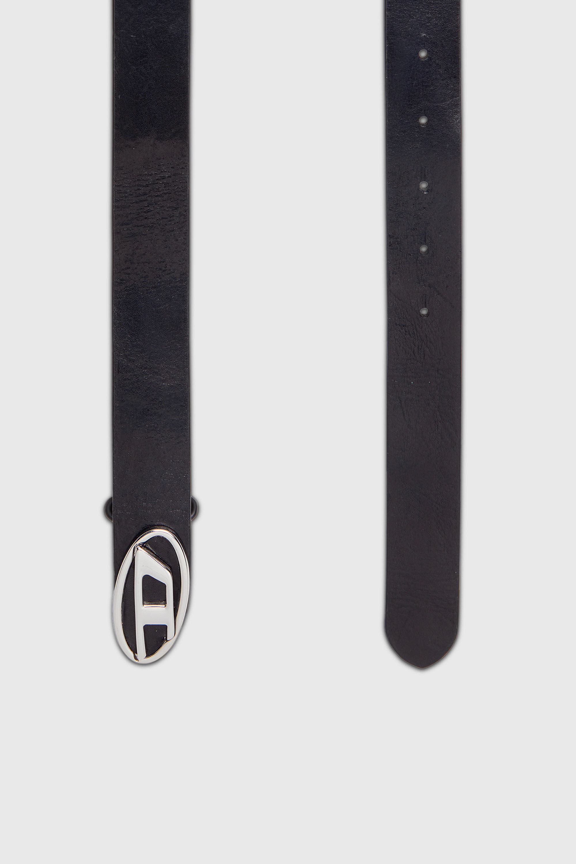 Men's 2.9cm leather belt with oval d logo | Black | Diesel US