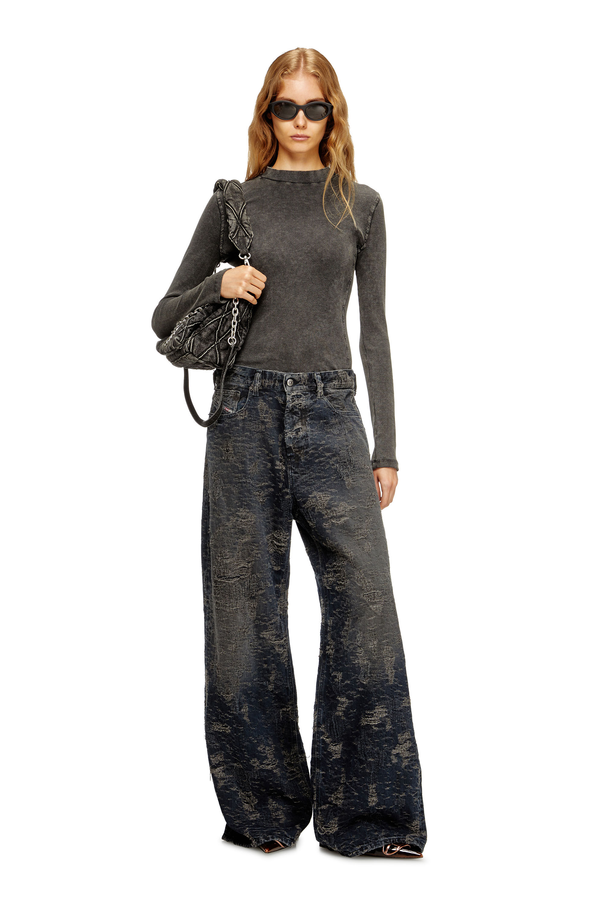 Diesel - Female's Relaxed Jeans 1996 D-Sire 007BV, Black/Dark Grey - 1