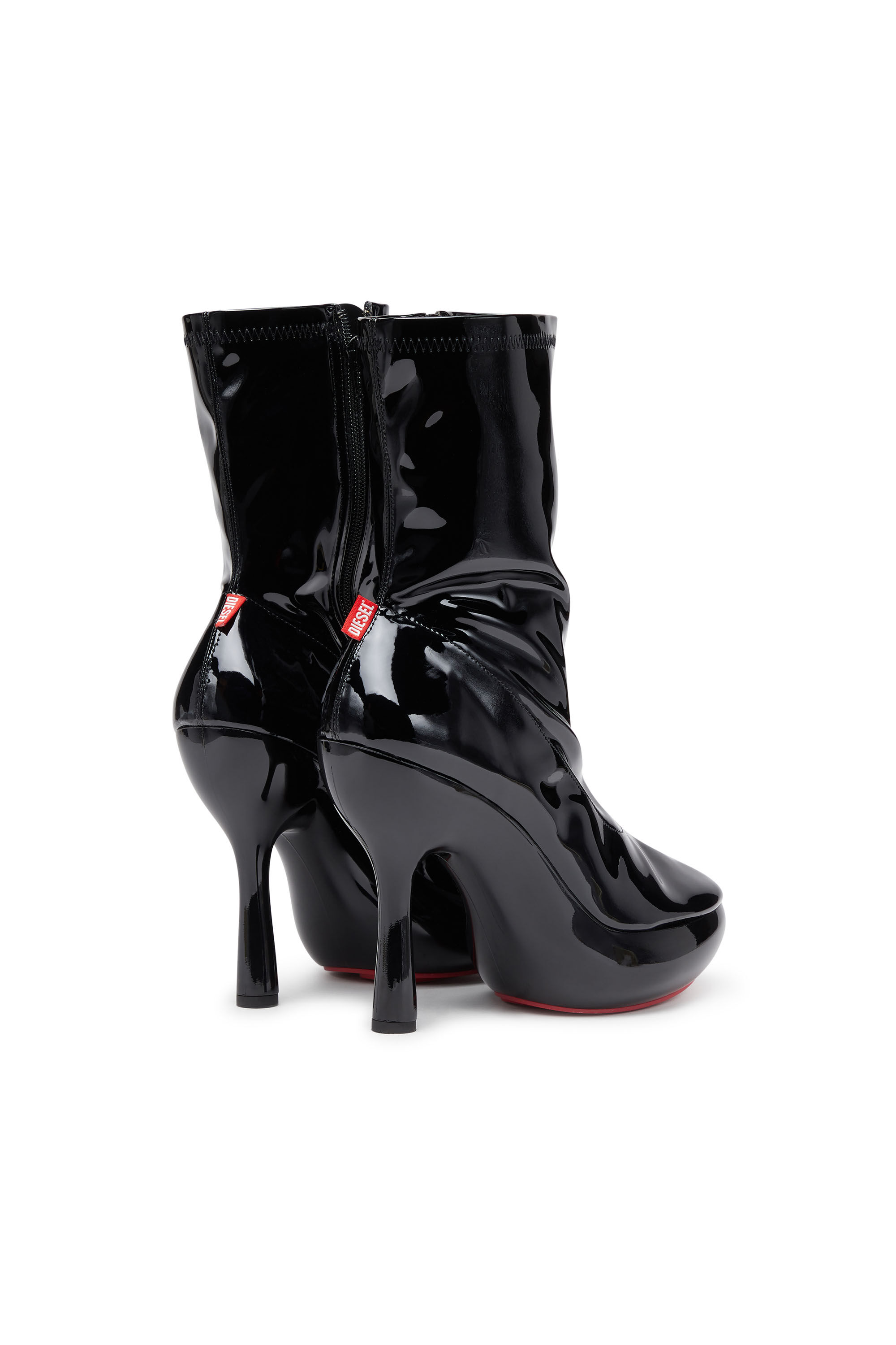 Women's D-Lake-Platform ankle boots in patent stretch PU | Black