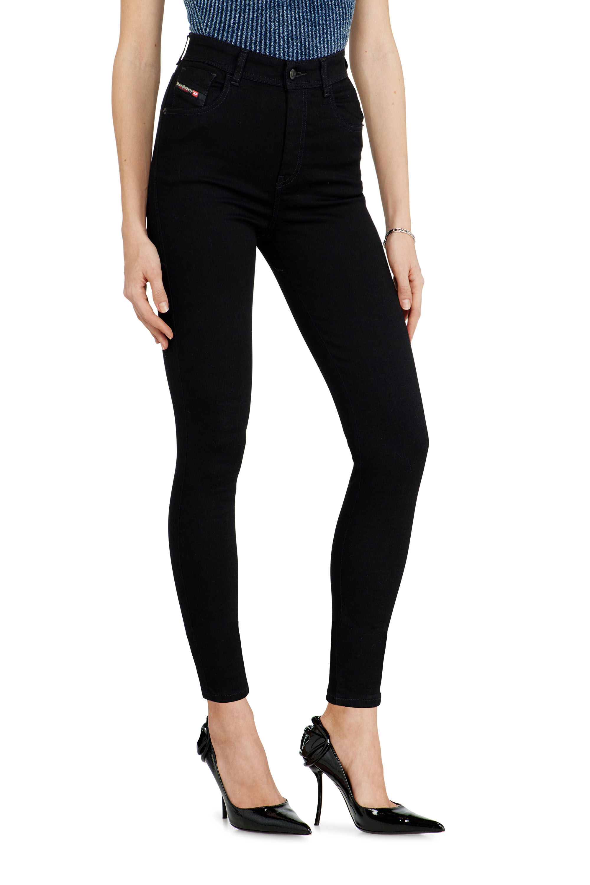 1984 SLANDY-HIGH Woman: Super Skinny Stretch Jeans | Black/Dark