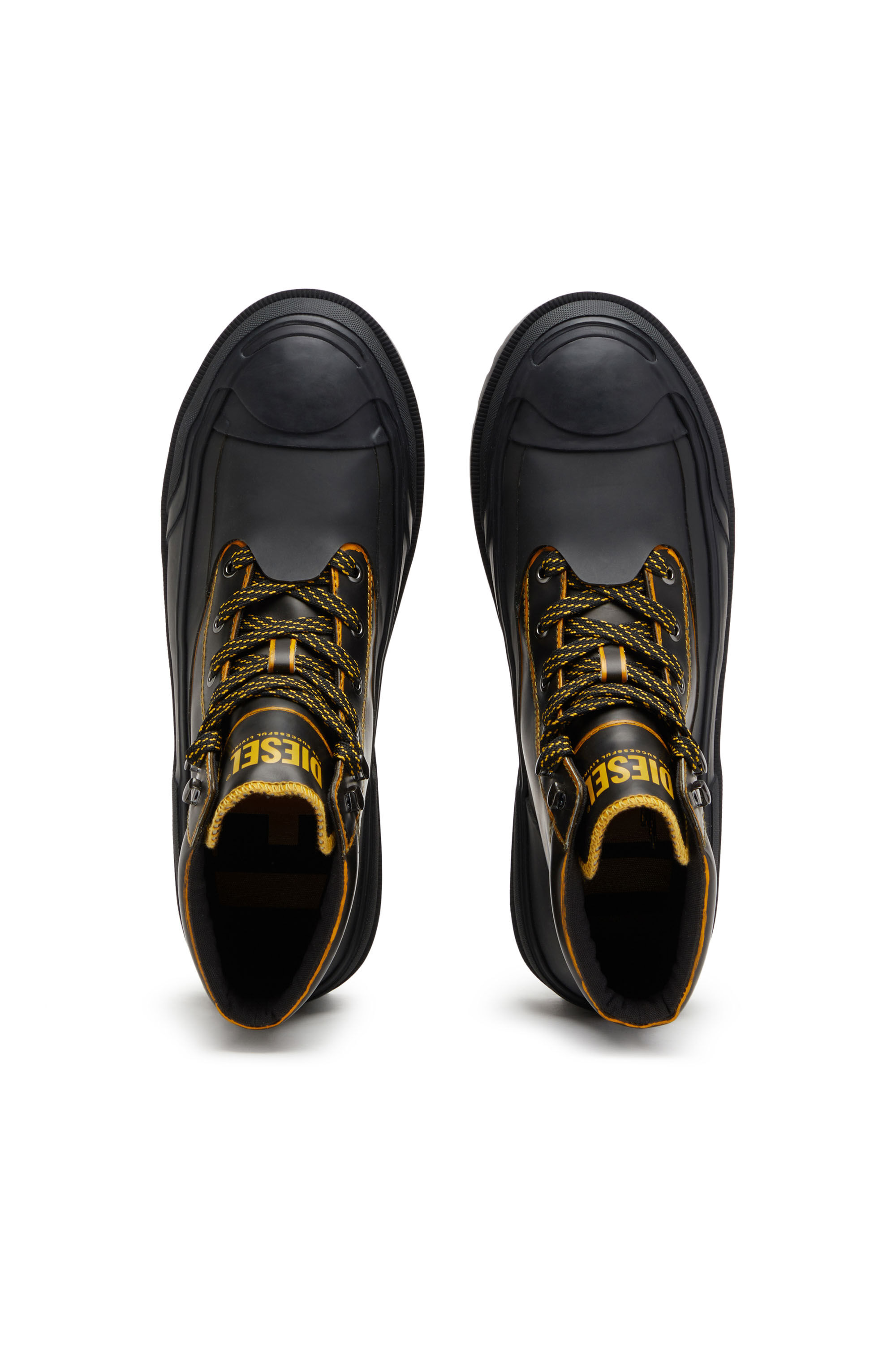 Diesel - D-HIKO BT X, D-Hiko BT X - Bottes rangers en cuir et caoutchouc Homme in Polychrome - 4