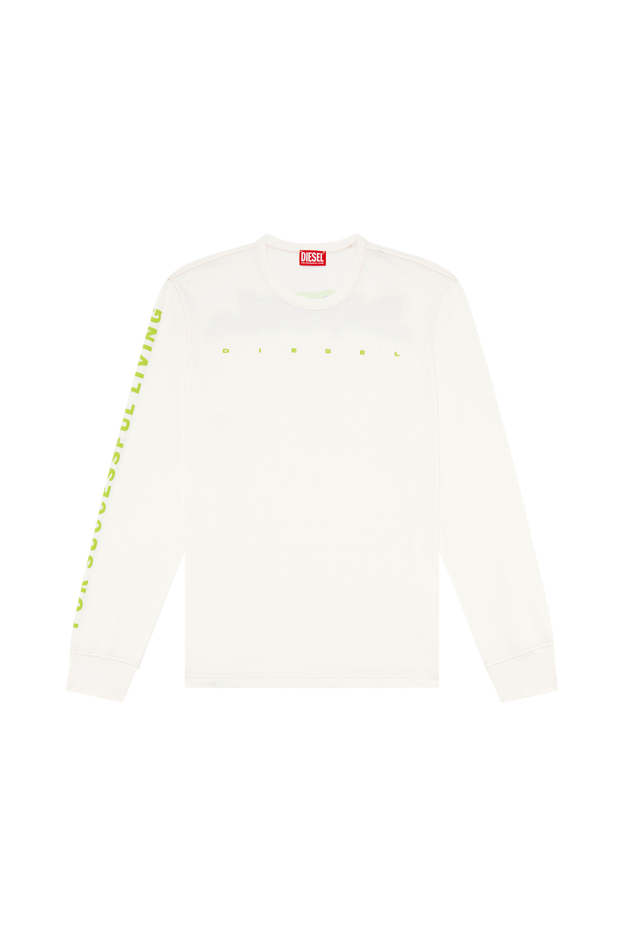 Diesel - T-JUST-LS-N7, T-shirt à manches longues avec motif camouflage zébré Homme in Blanc - 2