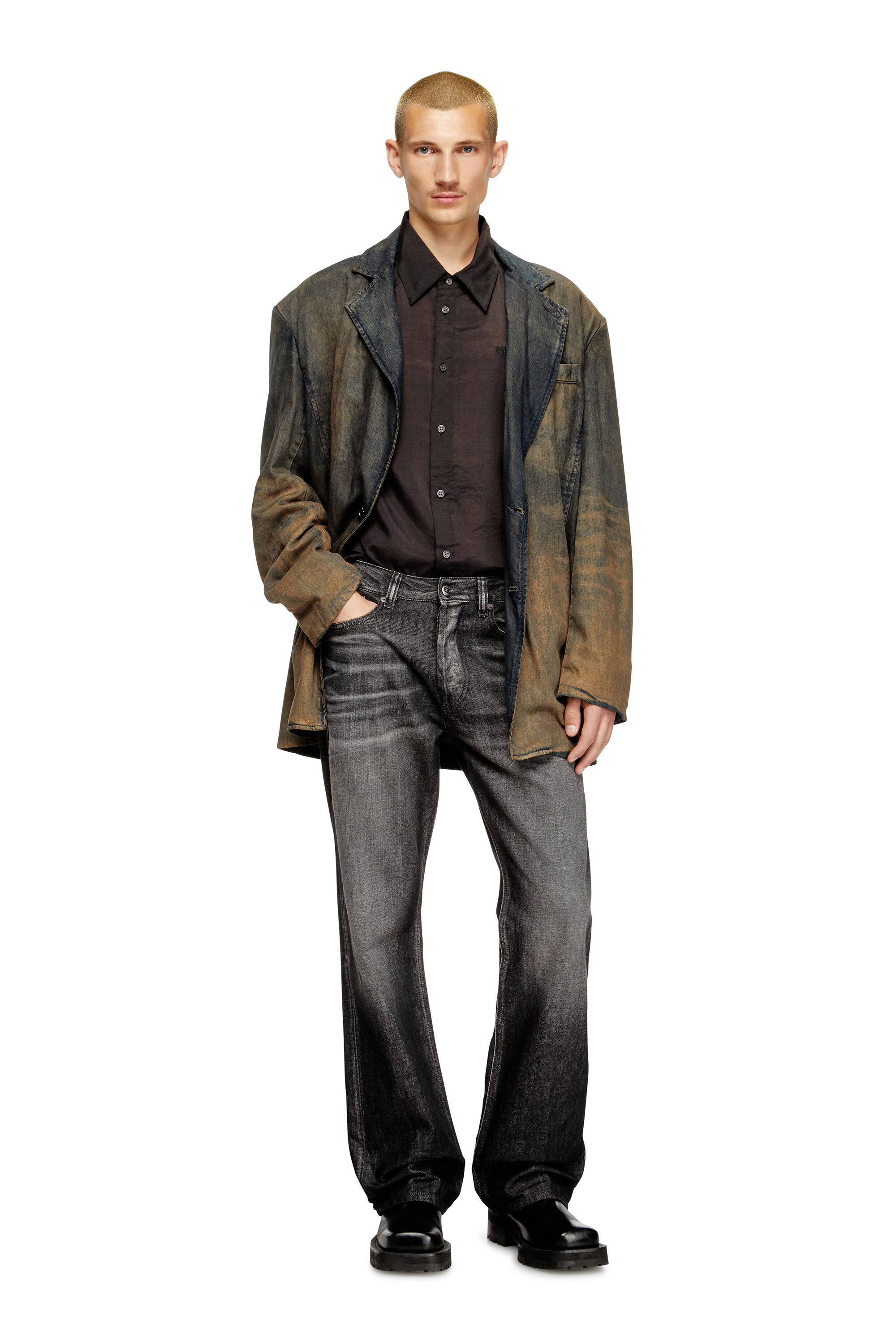 Diesel - Relaxed Jeans 1980 D-Eeper 09M63 Homme, Noir/Gris foncé - Image 1