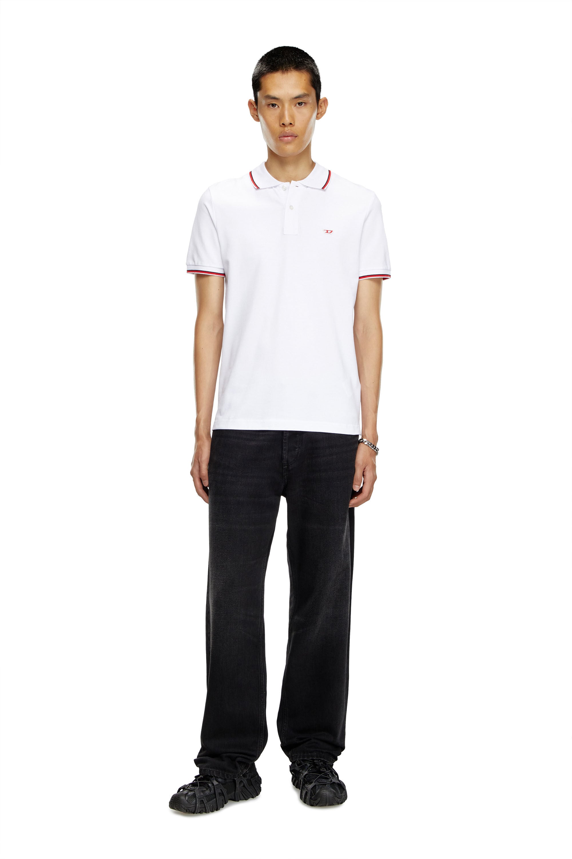 T-SMITH-D Man: Polo shirt with striped trims | Diesel