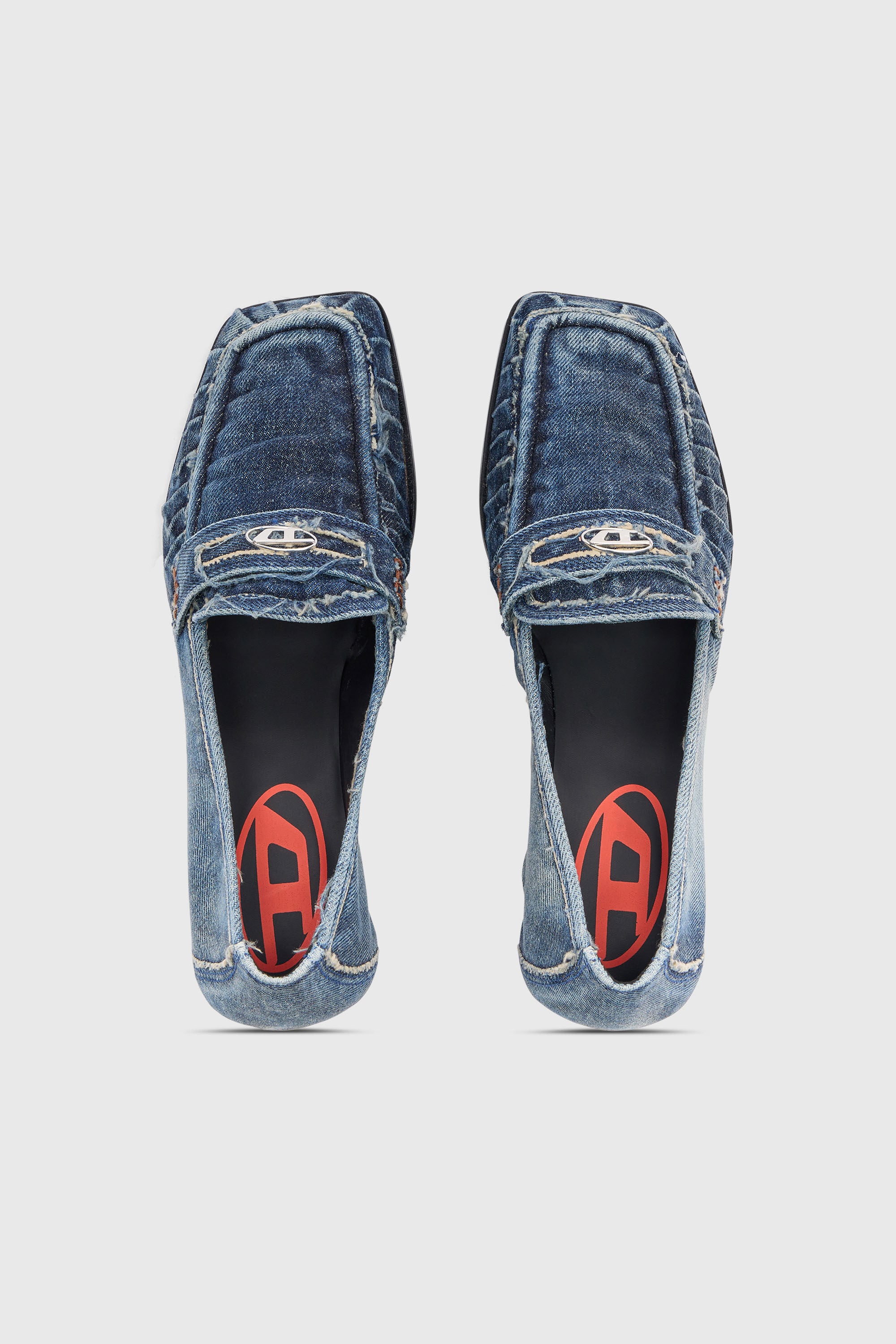 Diesel - D-AMBER MOC 30, D-Amber-Mocassins &agrave; pampilles en denim Femme in Bleu - 4