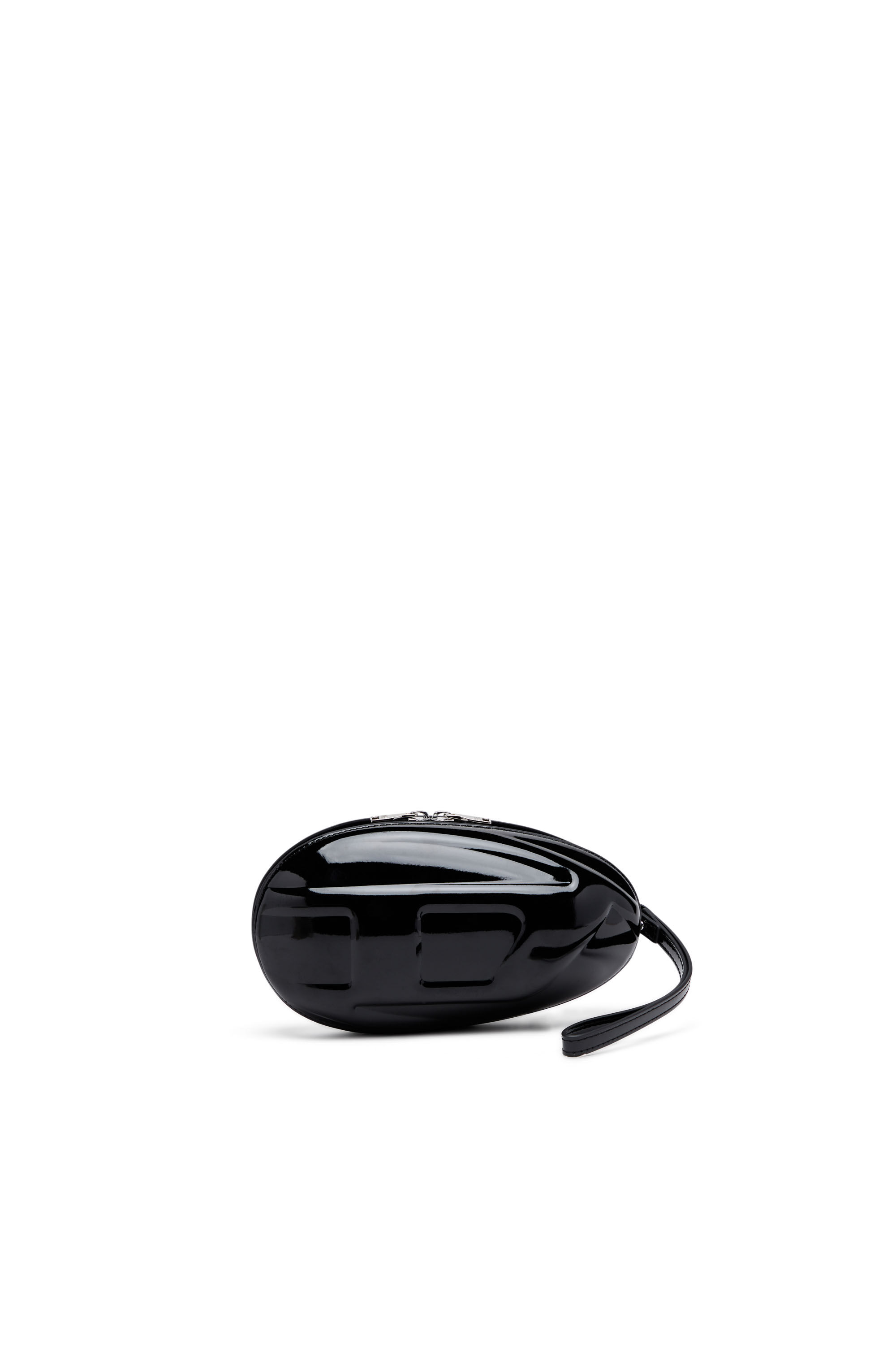 Diesel - 1-DR FOLD CLUTCH, 1-DR Fold-Pochette ovale structurée en PU brillant Femme in Noir - 1