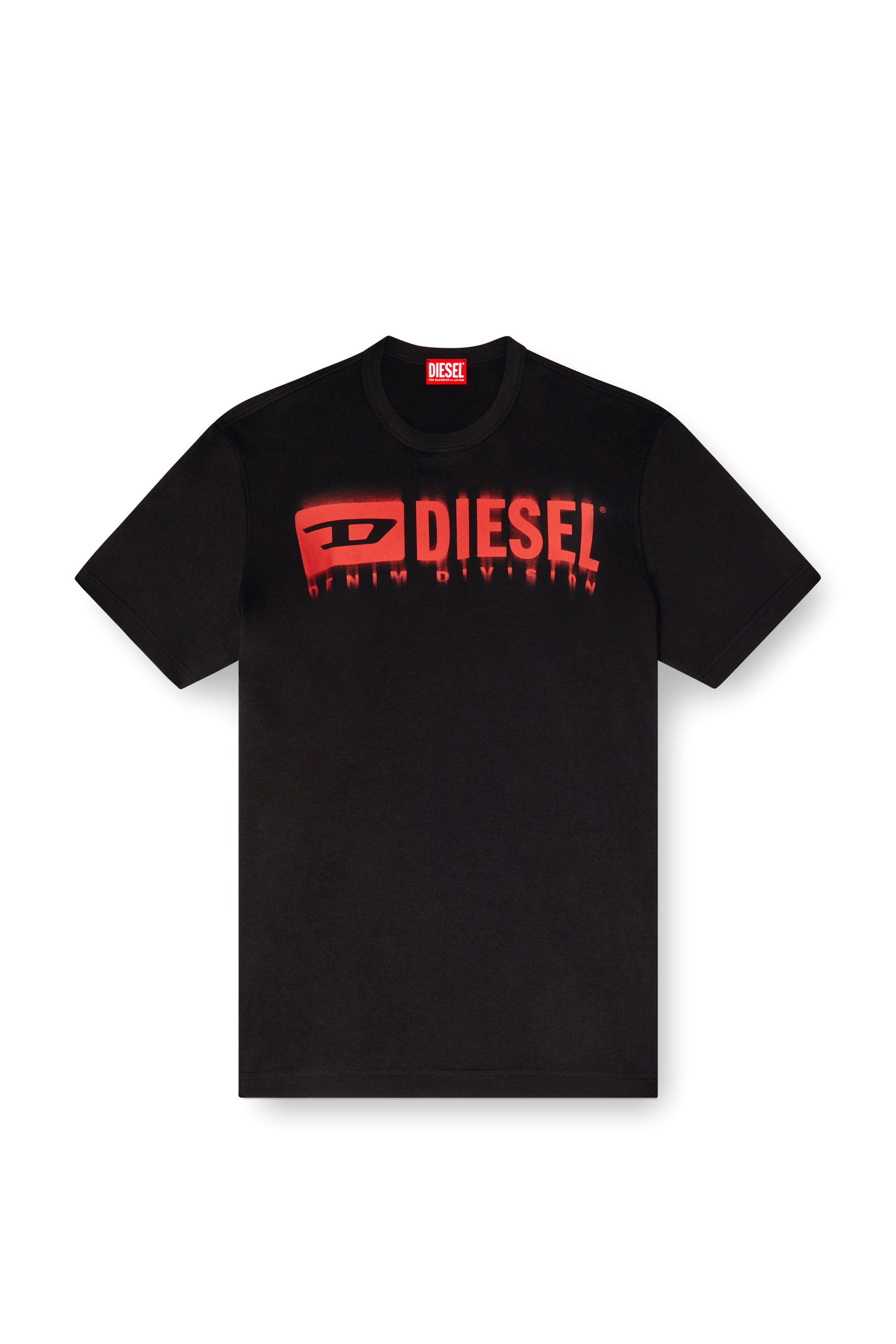 Men's T-shirt with blurry Diesel logo | Black | Diesel US