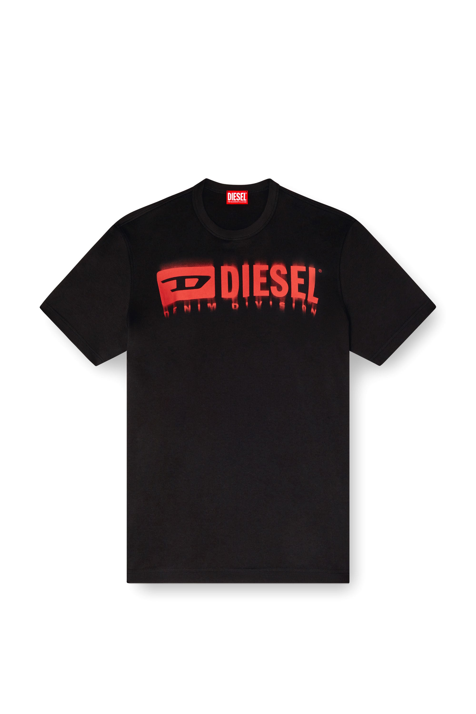 Diesel - T-ADJUST-Q7, Man's T-shirt with blurry Diesel logo in Black - 2