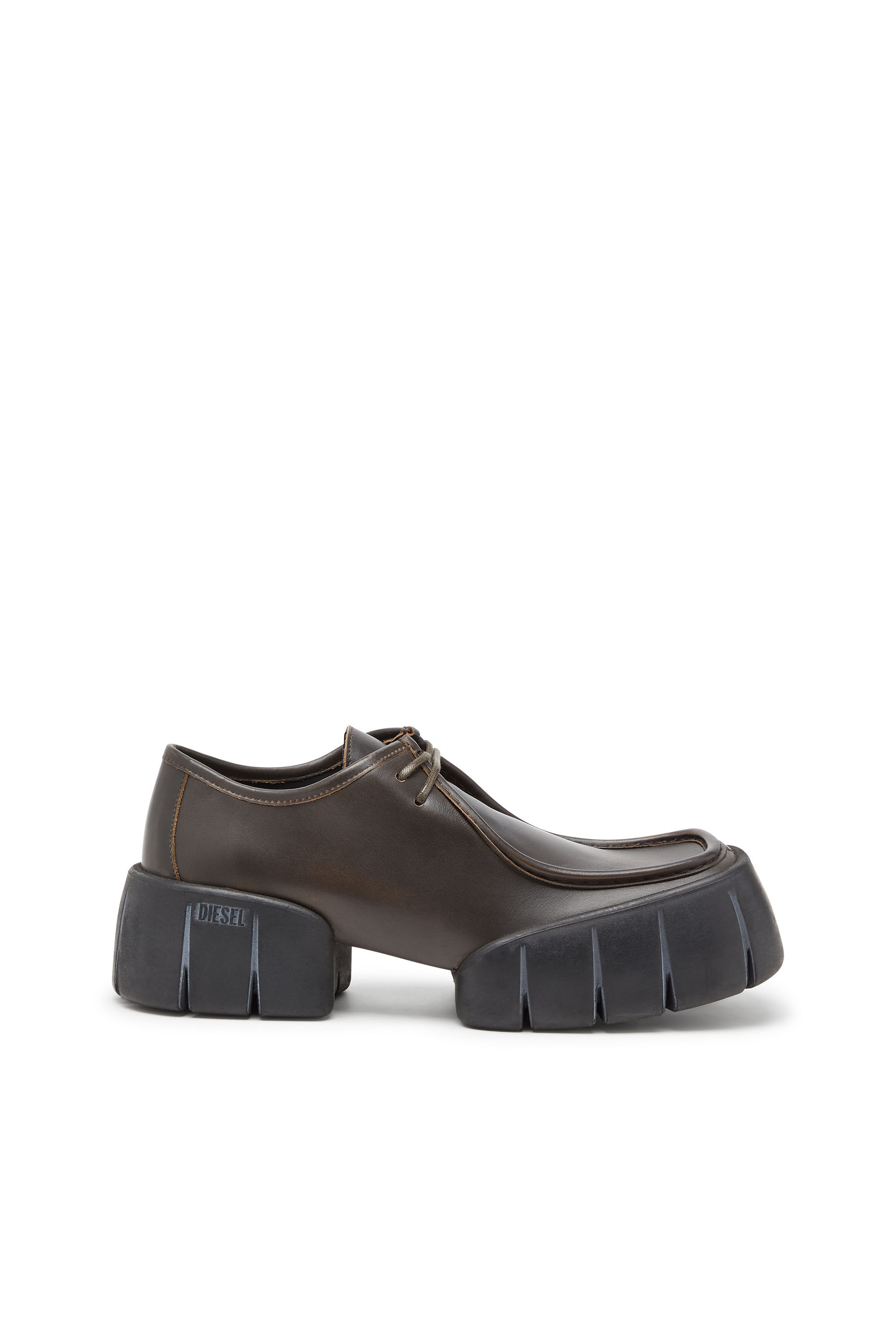 Men's D-Tex-Moccasin-style shoes in brushed leather | Brown