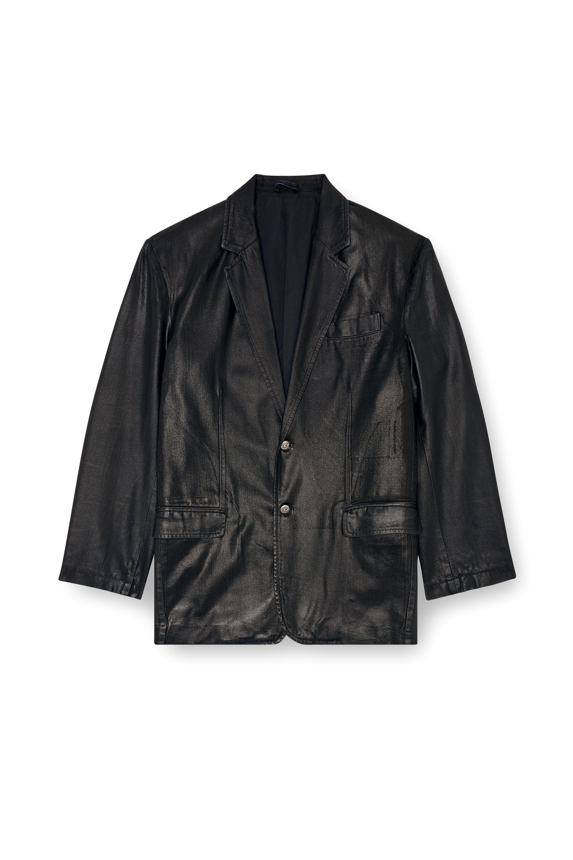 Diesel - D-BLA, Blazer en denim tailoring enduit Mixte in Noir - 2