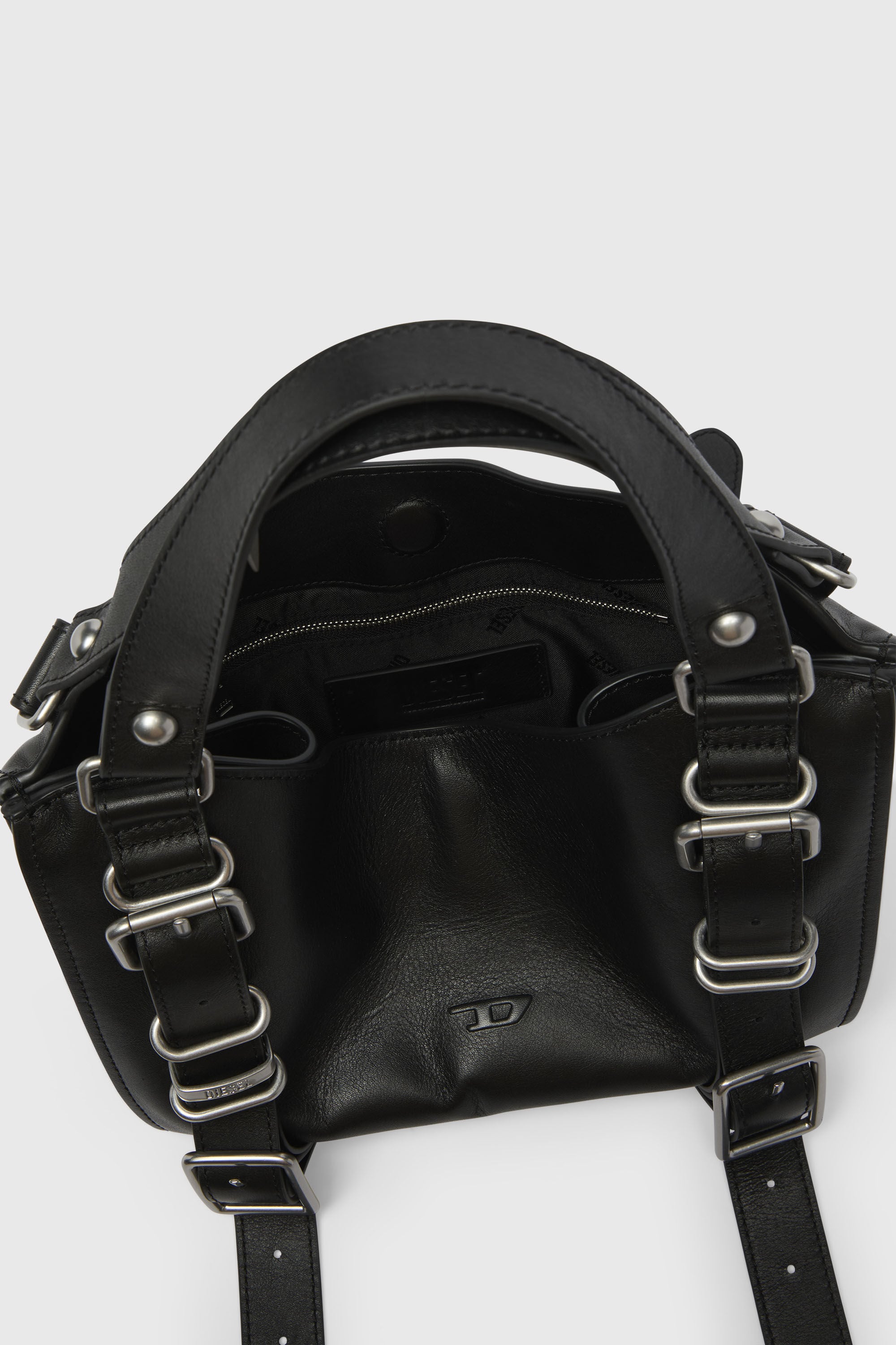Women's D-One-Small top-handle bag in treated leather | Black